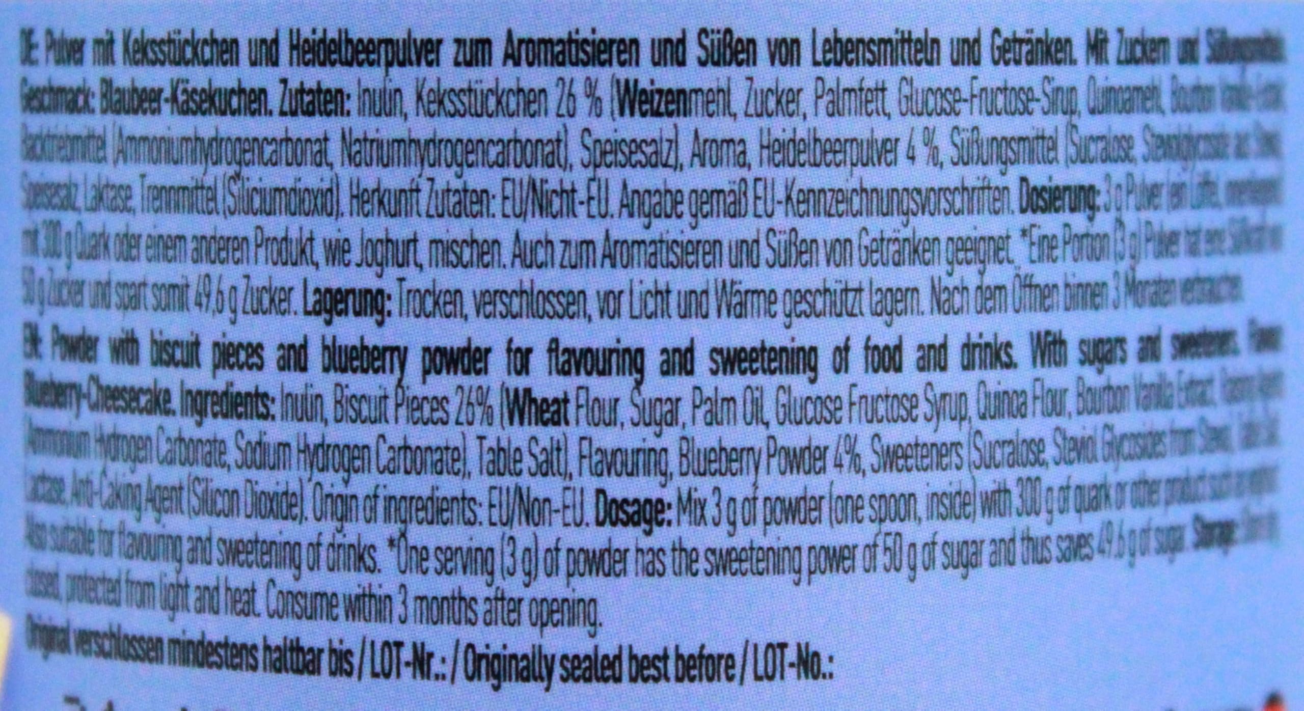 More Chunky Flavour Blueberry-Cheesecake Flavouring Powder, 4er Pack (4 x 90g)