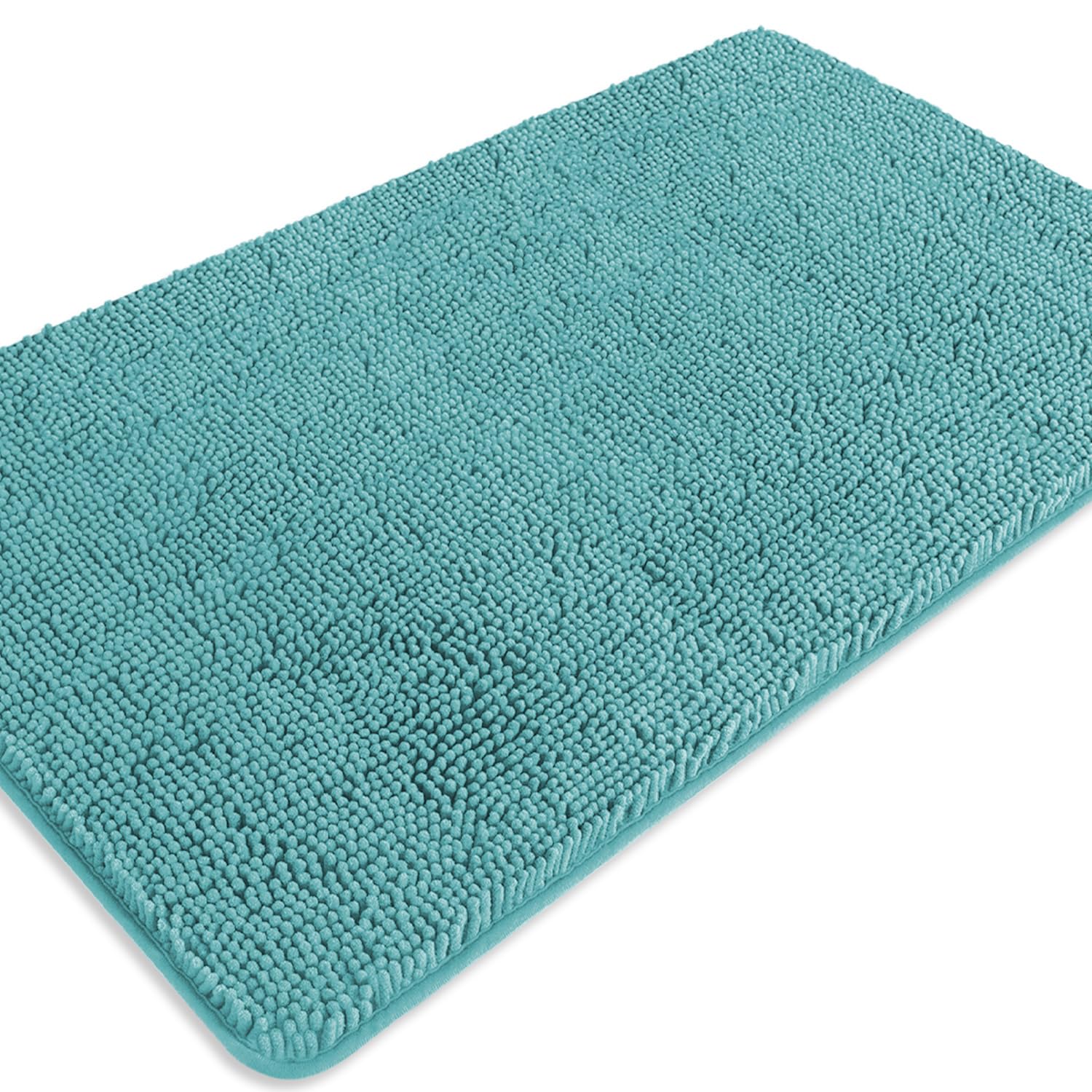 PureSwan Teal Bathroom Rugs – Absorbent and Washable Bath Mat, Non-Slip, Thick Soft Chenille Bath Rugs for Bathroom Floor, Shower, Sink - 26" x 44"