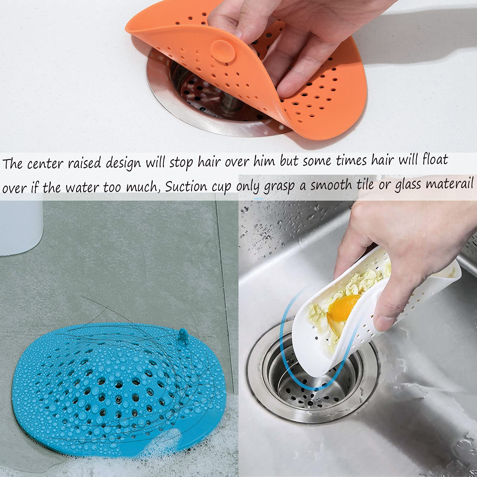 Recogedor De Pelo Para Ducha De Silicona - Trampa Antiatascos Para Bañera Y Fregadero