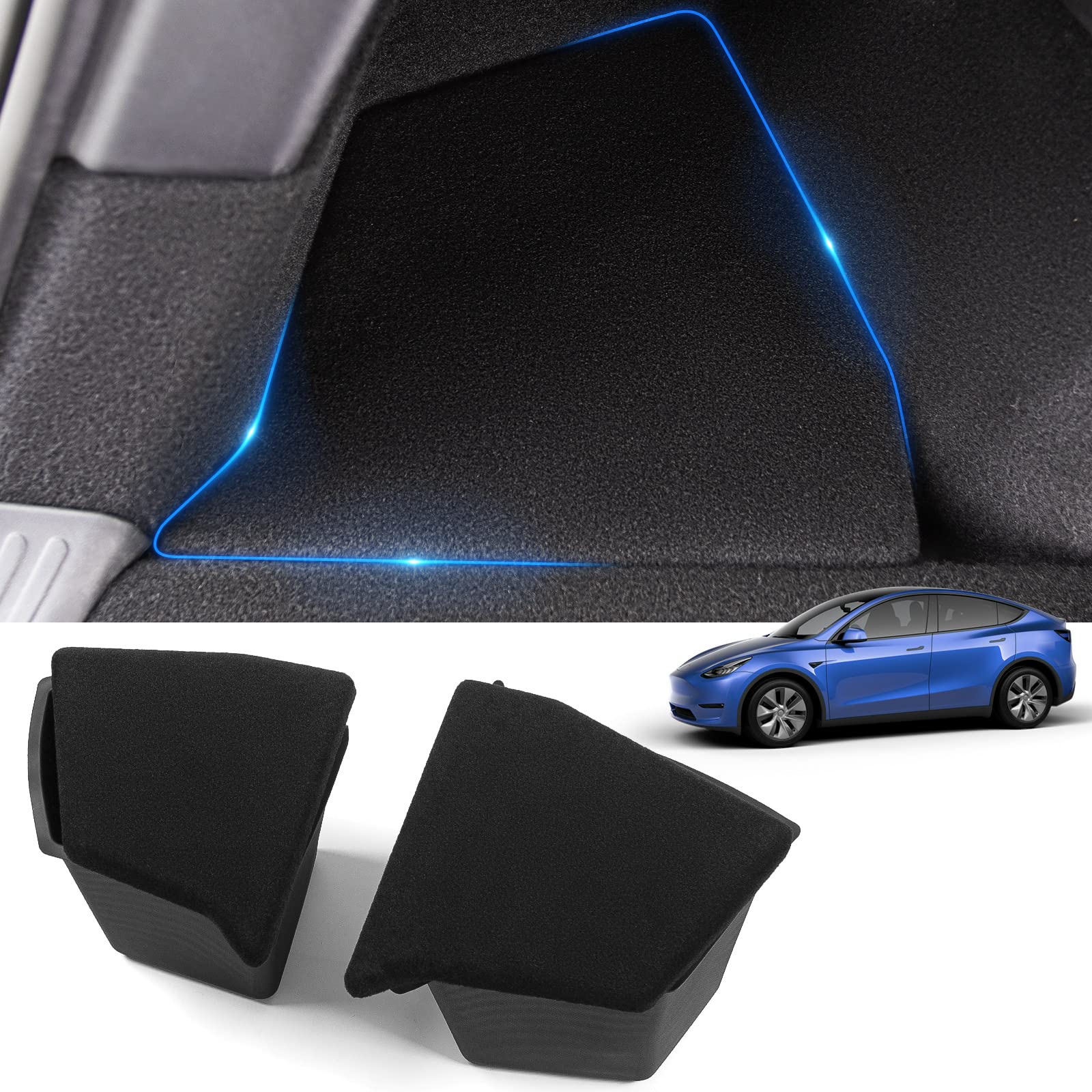 Photo 1 of **USED** powoq Fit Tesla Model Y Car Rear Trunk Organizer Storage Box Side Storage Bins Side Storage 