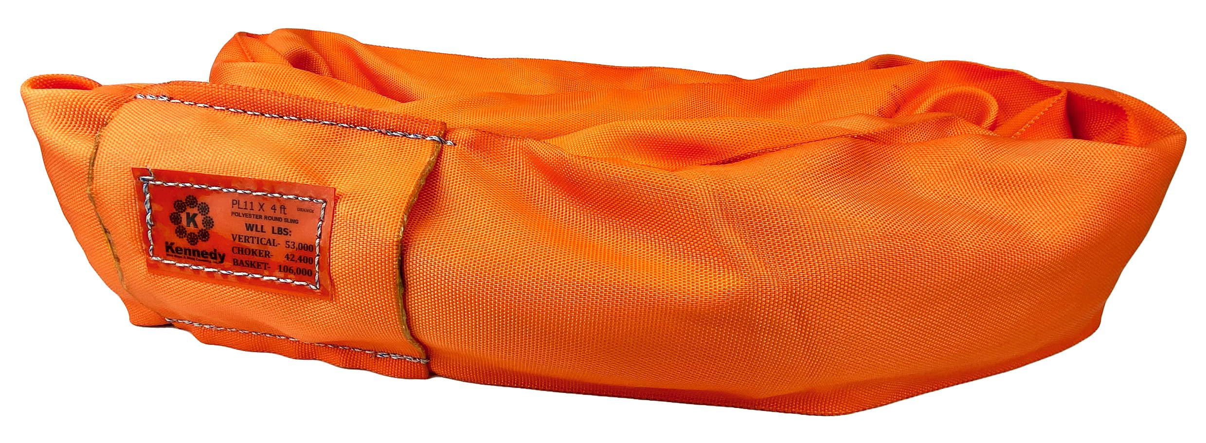 Power Lift PL11x24' Orange Polyester Round Sling (53,000 lb. Vertical Capacity)| Various Sizes in Listing | Kennedy Wire Rope & Sling Co. | Proudly