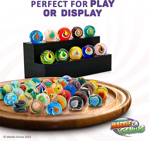 Miniatura 4 de Marble Genius Canicas de coleccionista, lágrimas, 0.630 in, juego de 10 vasos coloridos hechos a mano, regalos para niños, rellenos de calcetines