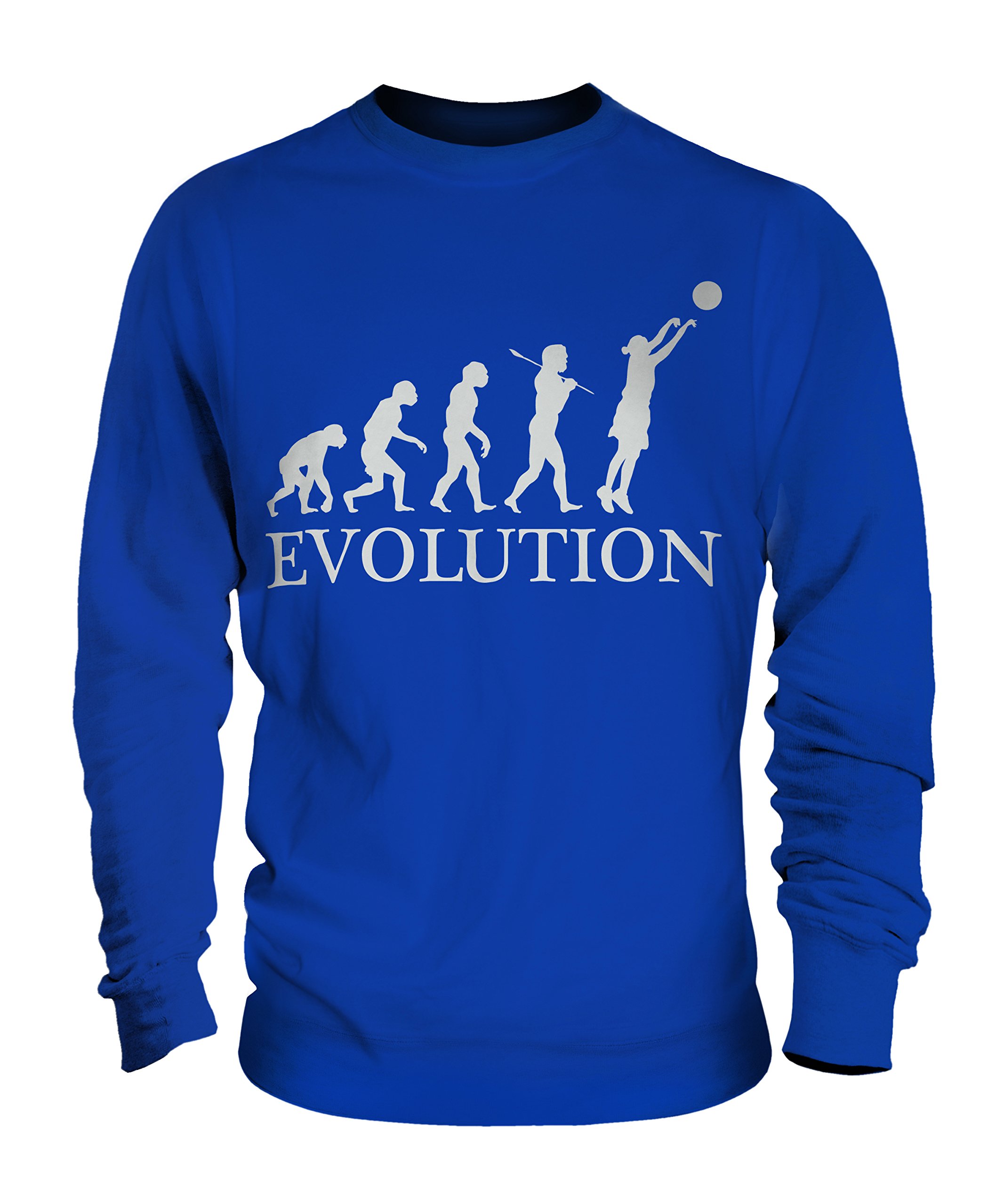 Candymix - Netball Evolution of Man - Bluza unisex Męski damski sweter sweter top, Królewski błękit, 3XL