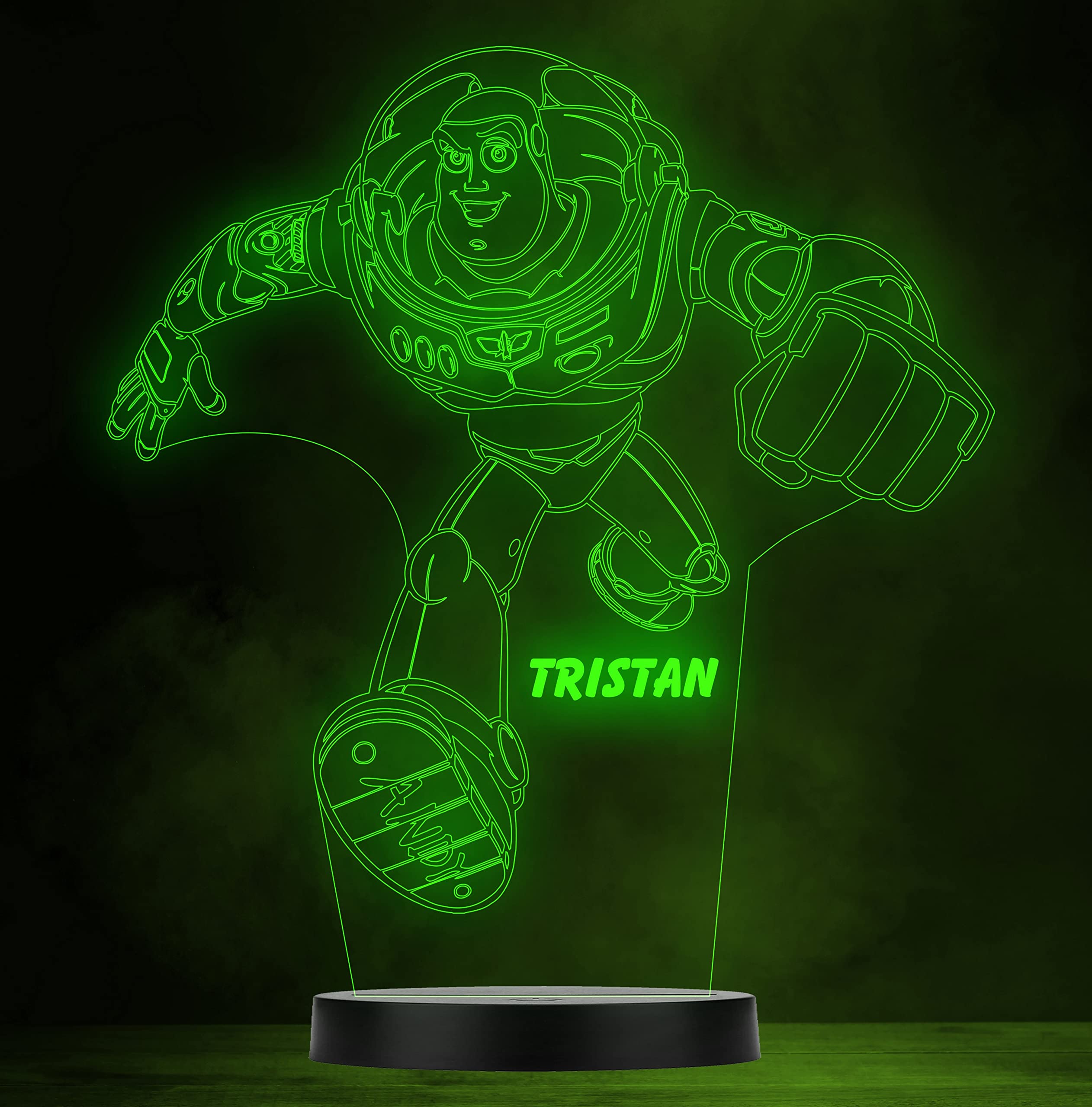 Fingerprint Designs 3D Effect Toy Story Buzz Lightyear Personalised Colour Change Lamp Night Light