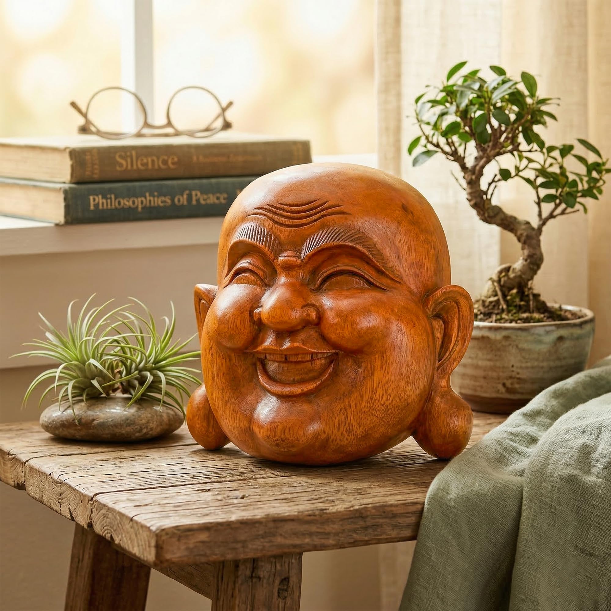 Amazon.com: G6 Collection Wooden Handmade Buddha Mask Head Statue