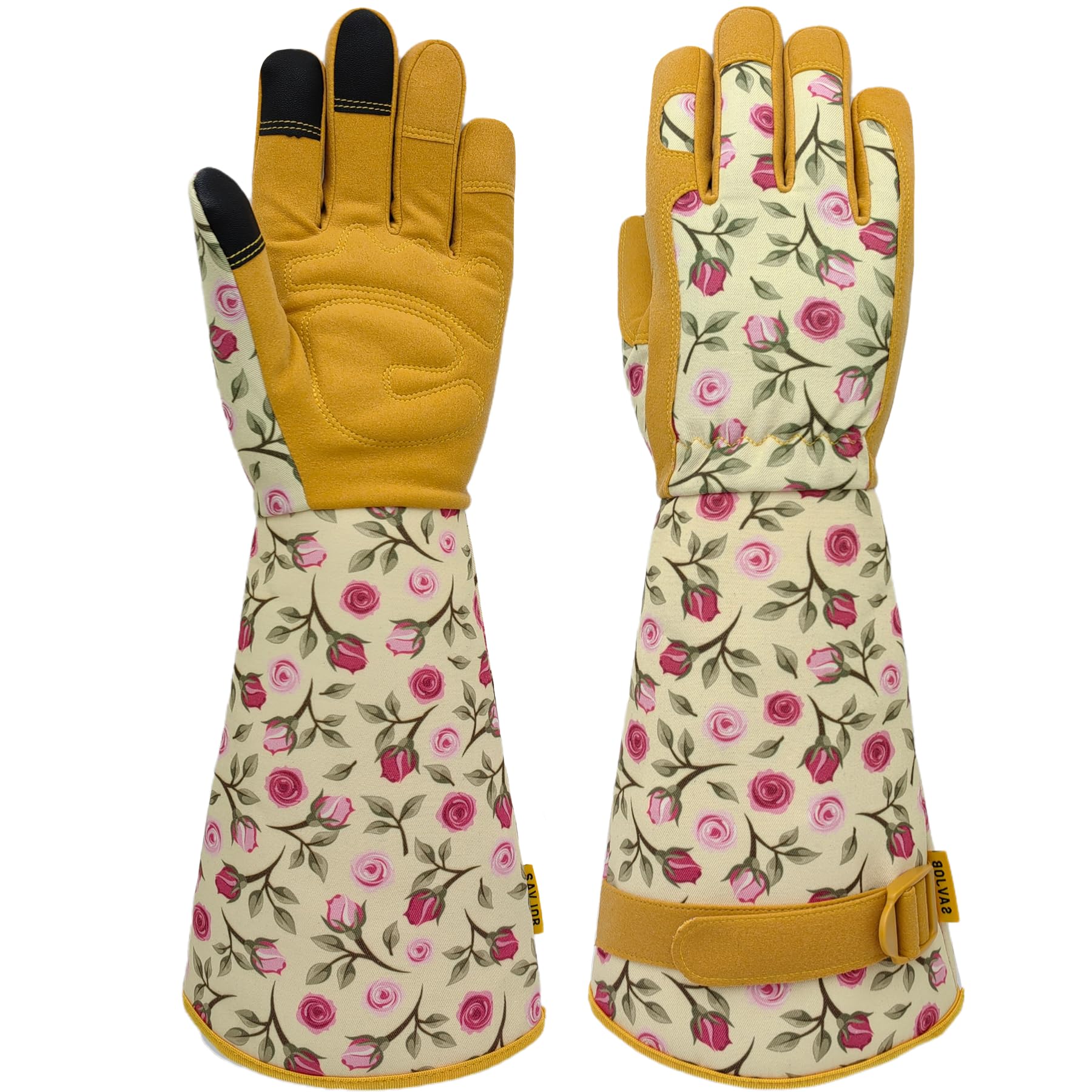 SAVJOB Thorn-proof Gardening and Garden Gloves,Durable Long Rose Yard Work Glove,Gifts for Men Women,Touchscreen