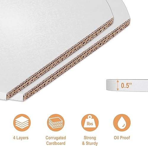 Miniatura 5 de Elegante tambor de tablero para tartas de 8, 10 y 12 pulgadas (3 tamaños, 12 paquetes en total) Herramienta de apoyo gratuita Redondas