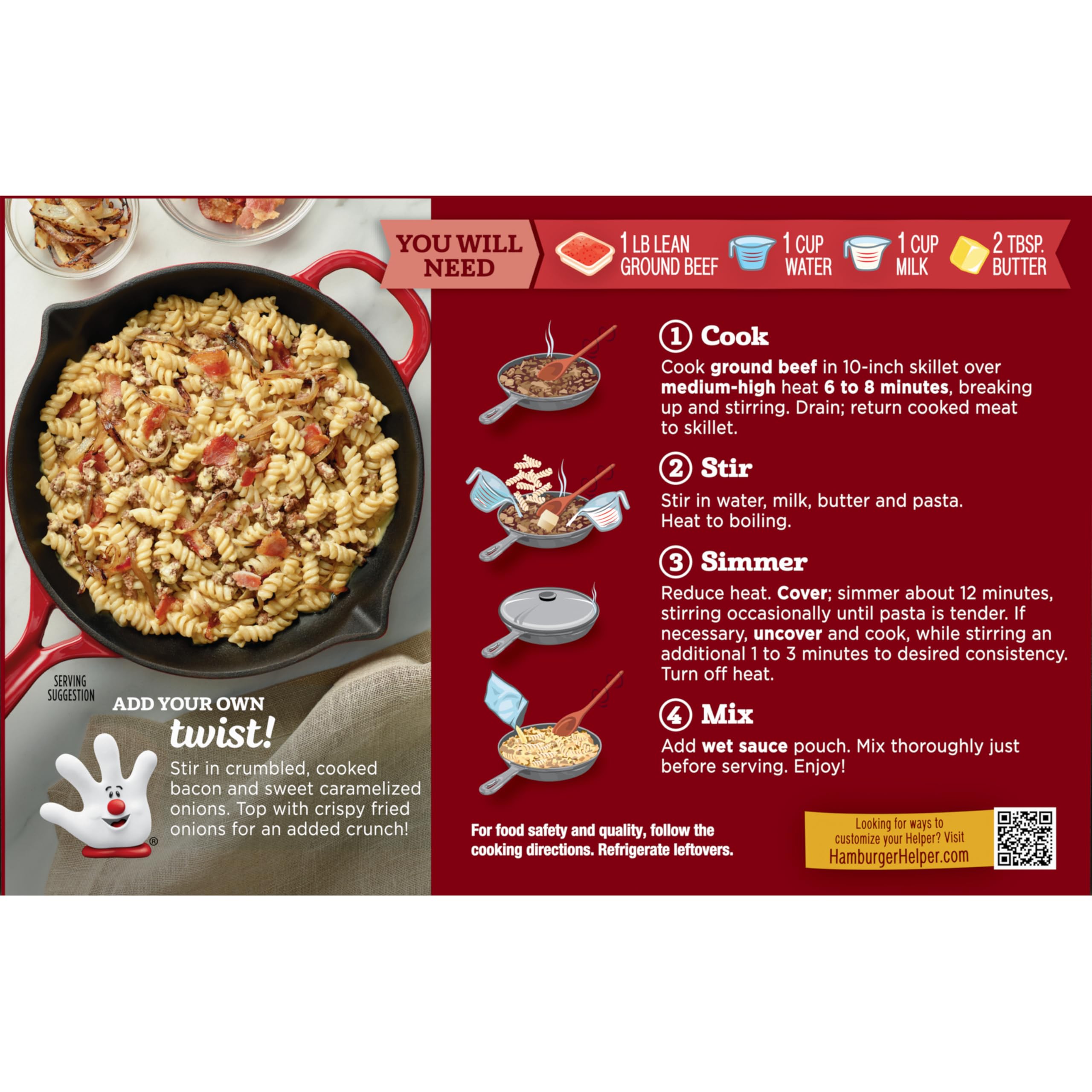 Hamburger Helper DELUXE Brew Pub Cheeseburger, 9.2 oz, 12 per Case