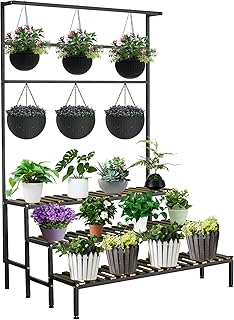 Large Plant Stand Indoor Outdoor, 3 Tier Heavy Duty Hanging Plant Stand ...