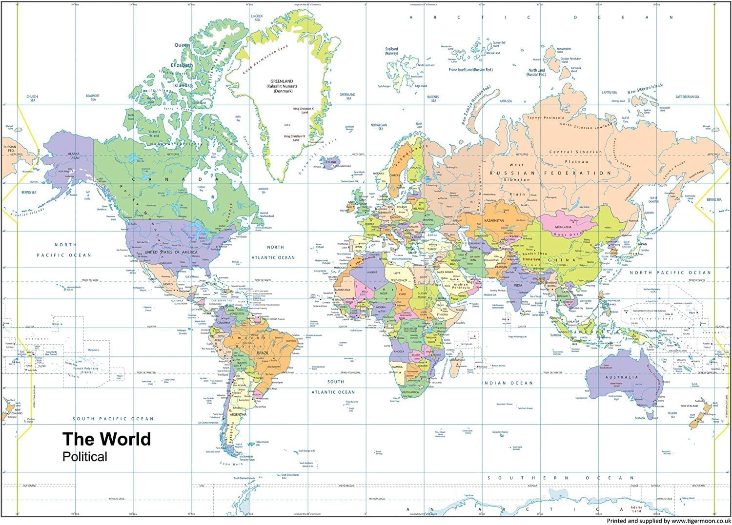 Political Map Of The World Size A1 59 4 X | Desertcart INDIA