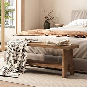 HOKYHOKY Solid Wood Entryway Bench - 43.3