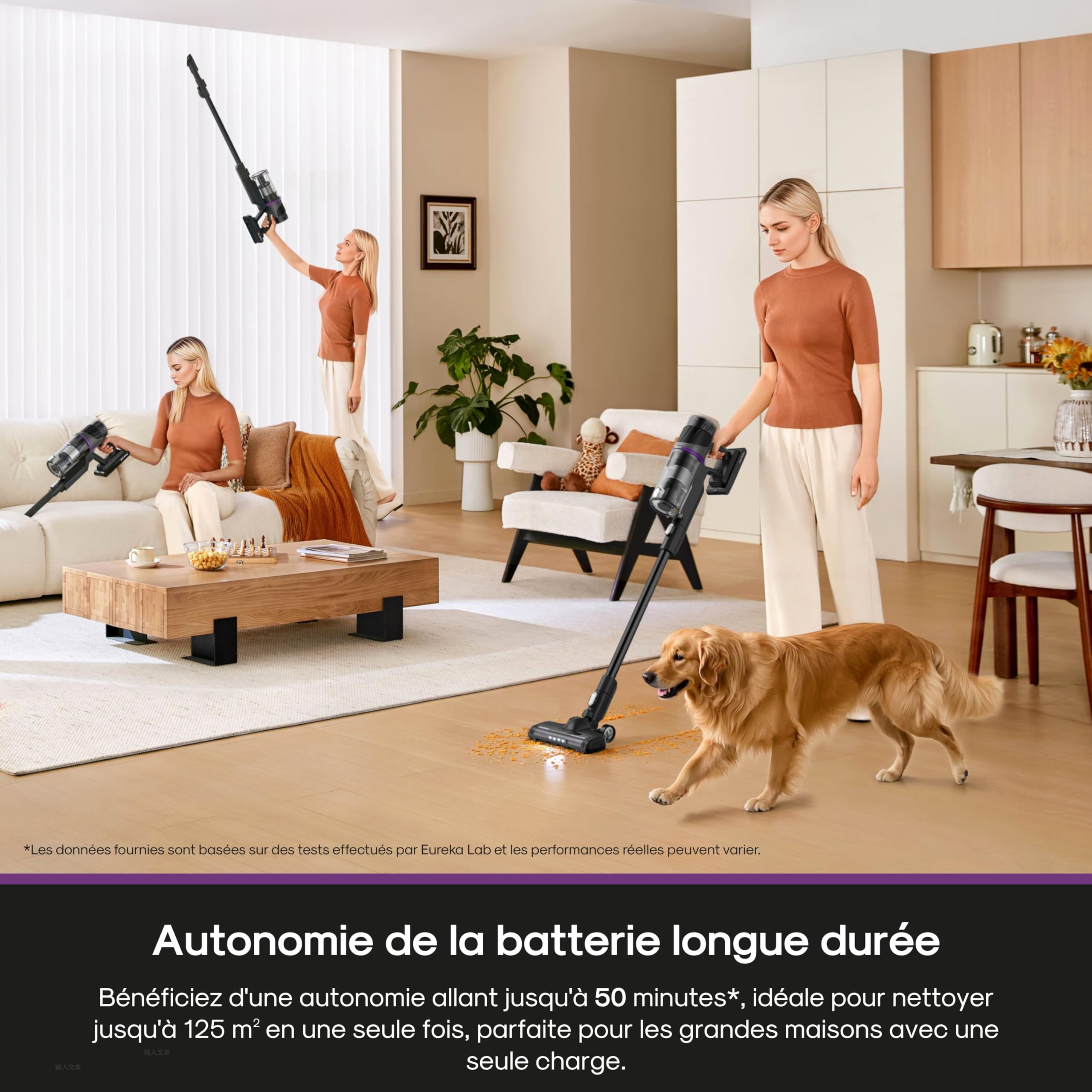 EUREKA ReactiClean 520 Aspirateur Balai sans Fil Anti-allergène Aspiration Puissante, 4 en 1 avec Longue Autonomie 50 Minutes, Reharge Murale, Aspirateur à Main Léger pour Poils Cheveux