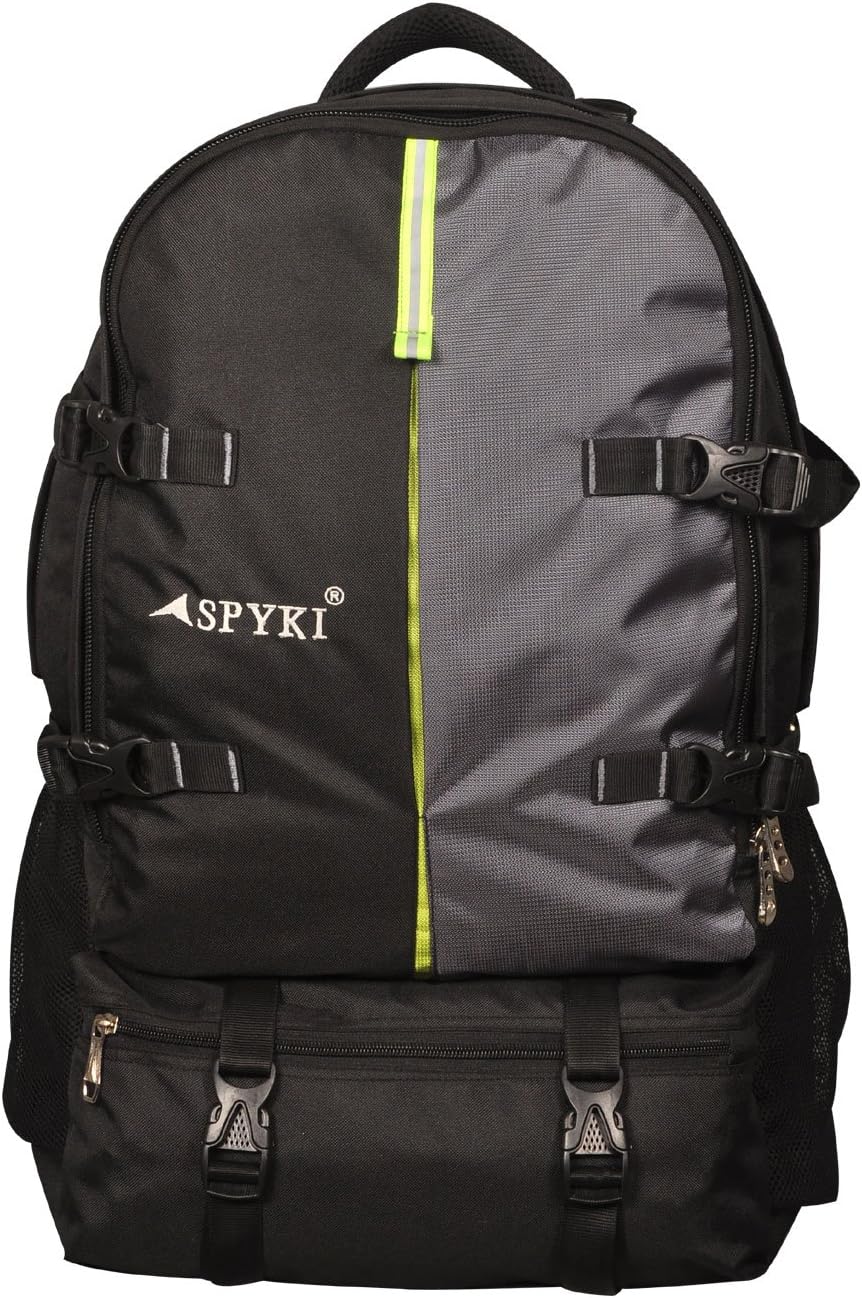 SPYKI 65 Ltrs Black and Grey Casual Backpack (Rucksack)