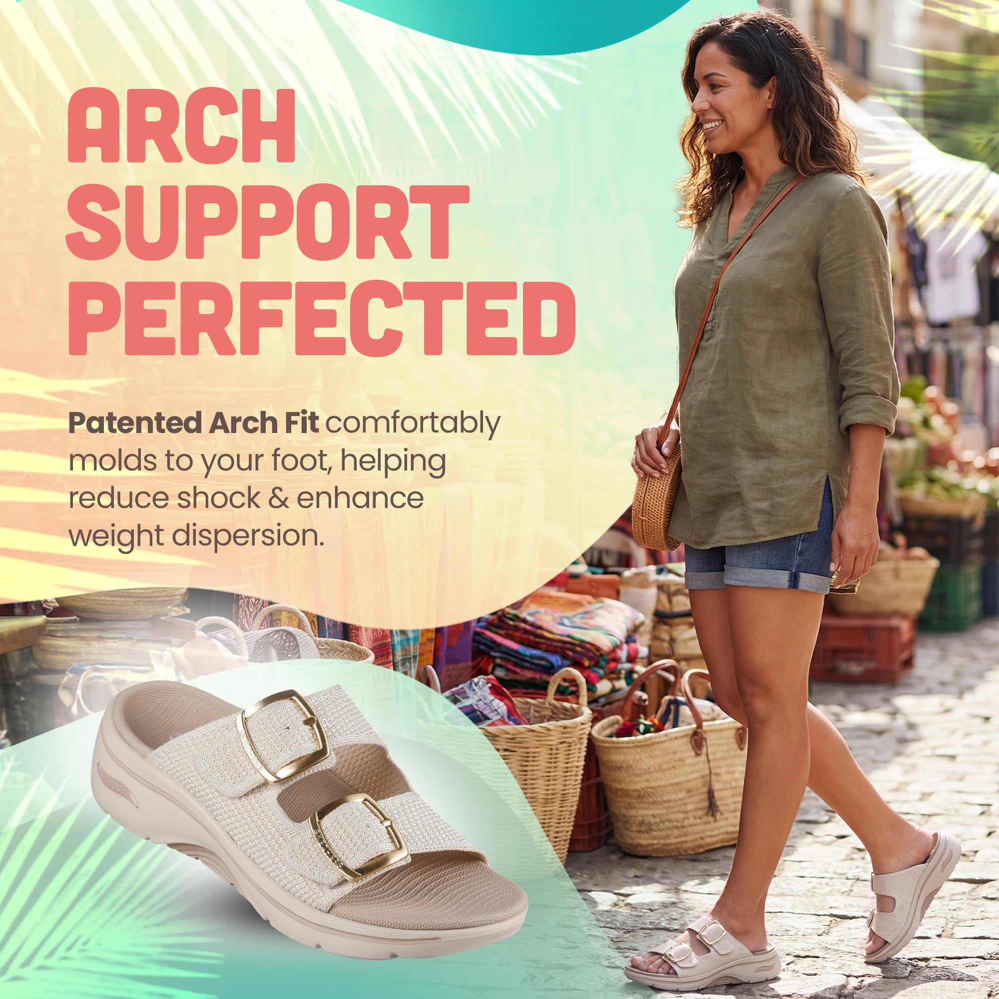 Skechers Kobiety On-the-go Go Walk Arch Fit 2.0 Sandal - ChloeKlapki
