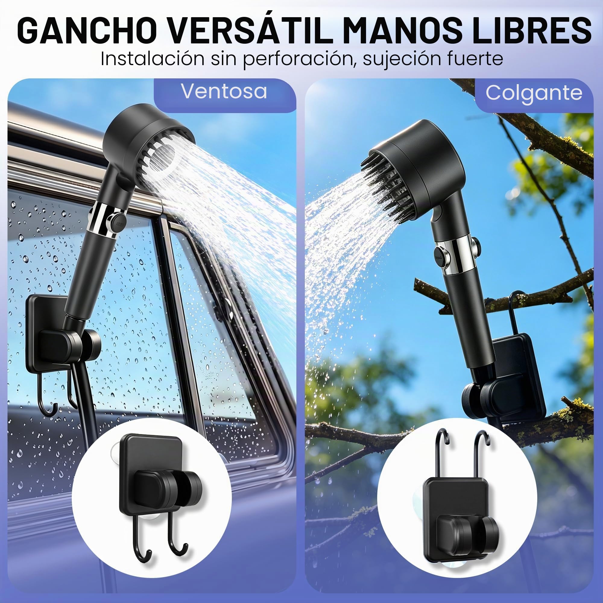 KingSom Ducha Camping Portatil, 8000mAh Recargable Ducha Camper, Ducha Camper con Calefacción, Ducha de Camping Regulable con Gran Pantalla LED, Ducha Portatil para Jardín, Viajes, Lavado de Coches