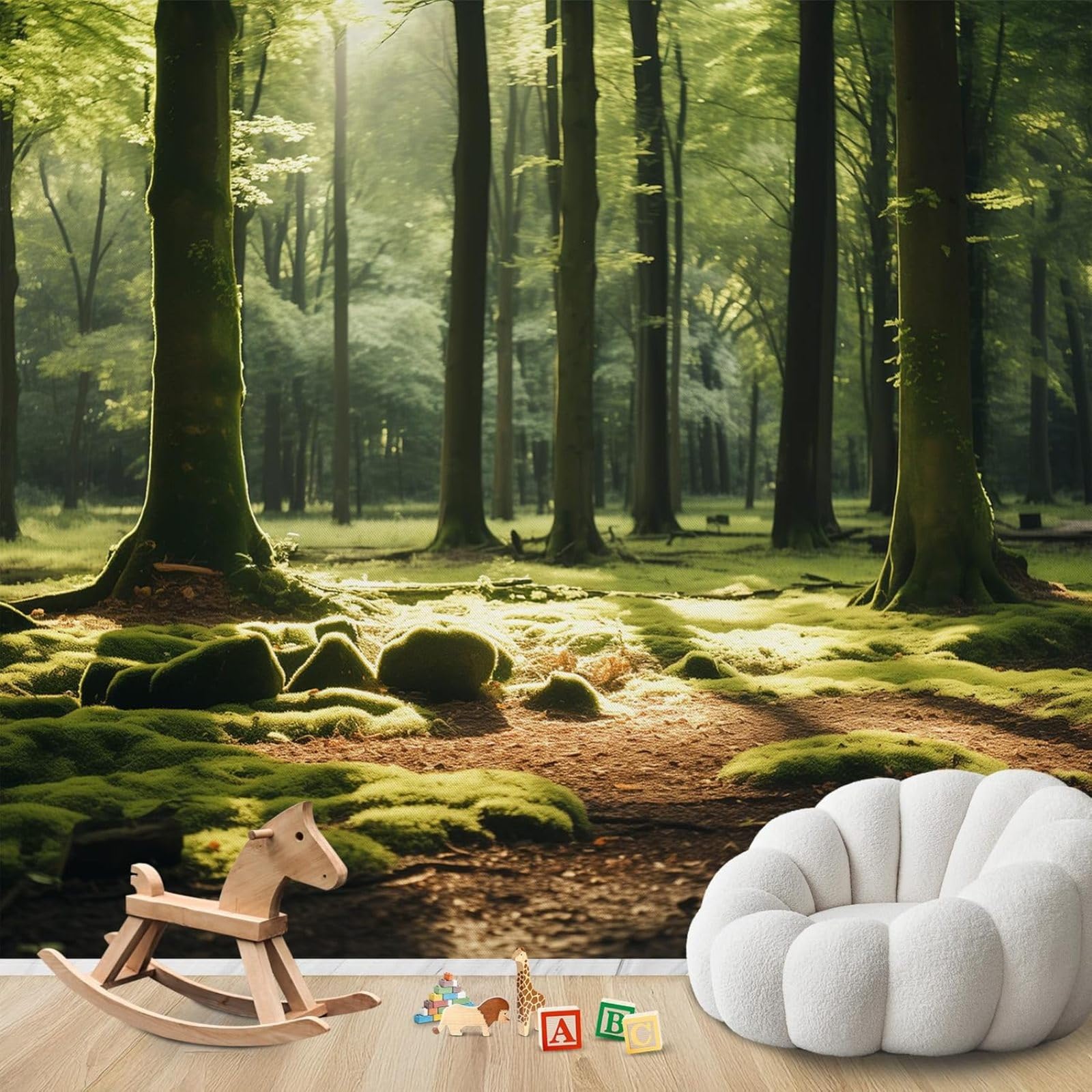 hgjdjhnf Photo Wallpaper 3D Effect Forest Non-Woven ModernLiving Room Bedroom Children's RoomDecoration Motif Wallpaper,400cmx280cmSticker - Background- Painting - Poster