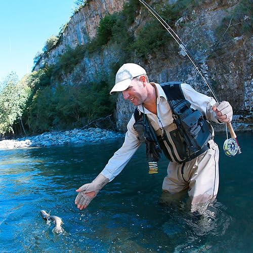 Miniatura 5 de Palmyth Guantes de pesca sin dedos con protección UV, UPF50+, guantes de sol para hombres y mujeres para kayak, senderismo, remo, conducción