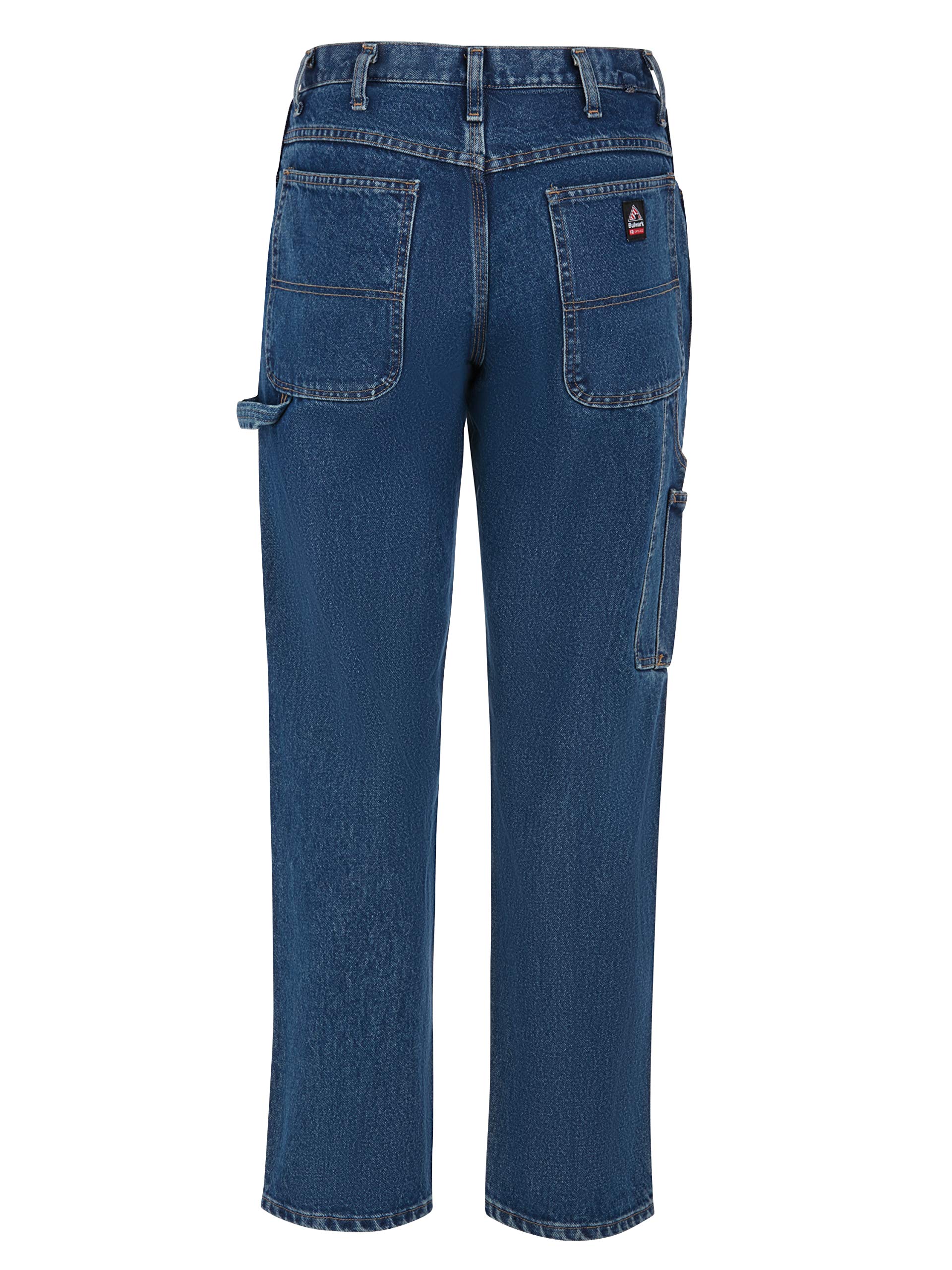 Bulwark Men's Flame Resistant 14.75oz Pre-Washed Denim Dungaree 2 Tool Loops