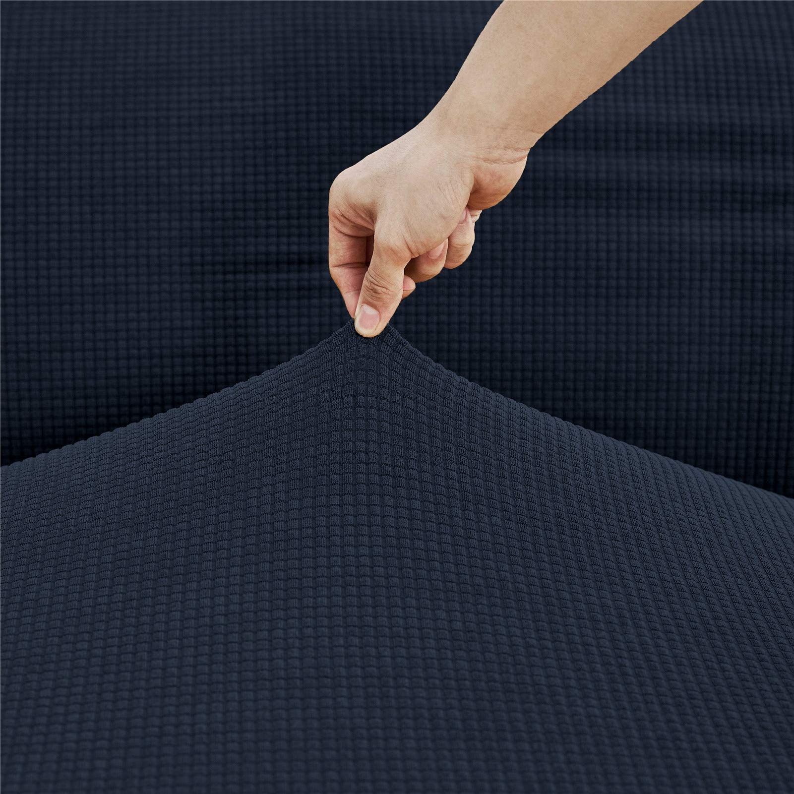 Copridivano elasticizzato blu navy a 3 posti per animali domestici, protezione elastica per mobili, tinta unita, durevole e lavabile, ideale per l'arredamento della casa e proprietari di animali