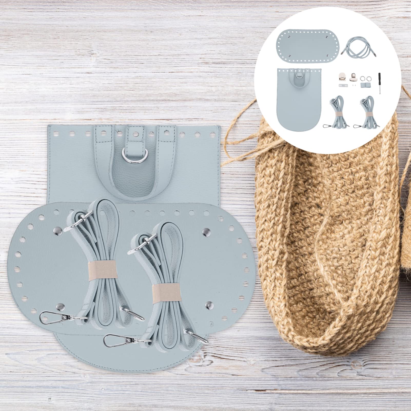Abaodam Kit de Fabrication de Paquet à Dos à Tissage Semi Naturel en PU Accessoires Bandoulière, Matériel DIY pour Activité Créative Parent-garçon et Filles, 1 Set Complet