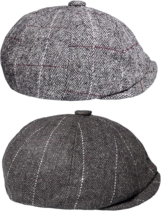 Ysense 2pezzi Coppola Uomo Berretto Piatto Baschi Scozzesi Basco Newsboy  Flat Cappello lencicol Moda Cappelli e cappellini