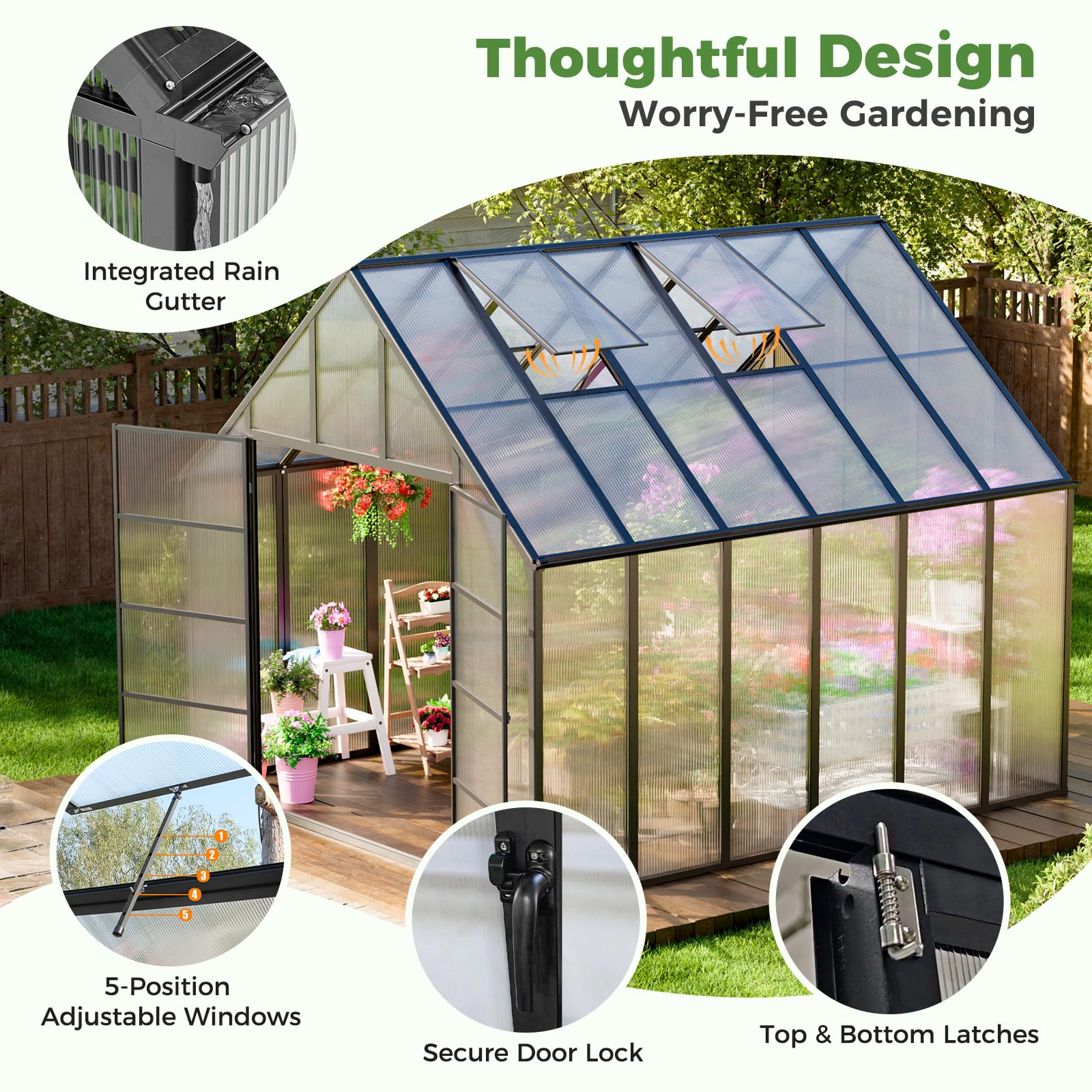 Amazon.com : WACASA 12x10x10 FT Greenhouse for Outdoors, Easy