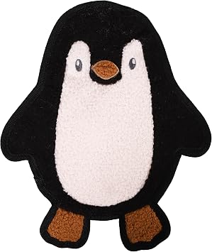 Tufflove Penguin Flattie Dog Toy   Luxury Textured Plush Toy, Stuffing-Free, Soft Outside, Reinforced Seams & Protected Squeaker, Durable Design, for Small, Medium, Large Dogs and Puppies