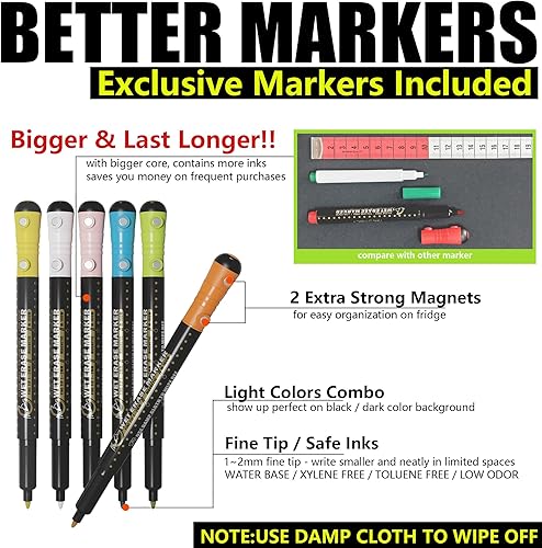 Miniatura 2 de Mag-Fancy Calendario magnético acrílico para nevera, juego de 2 calendarios de borrado en seco blanco transparente, tableros de planificación