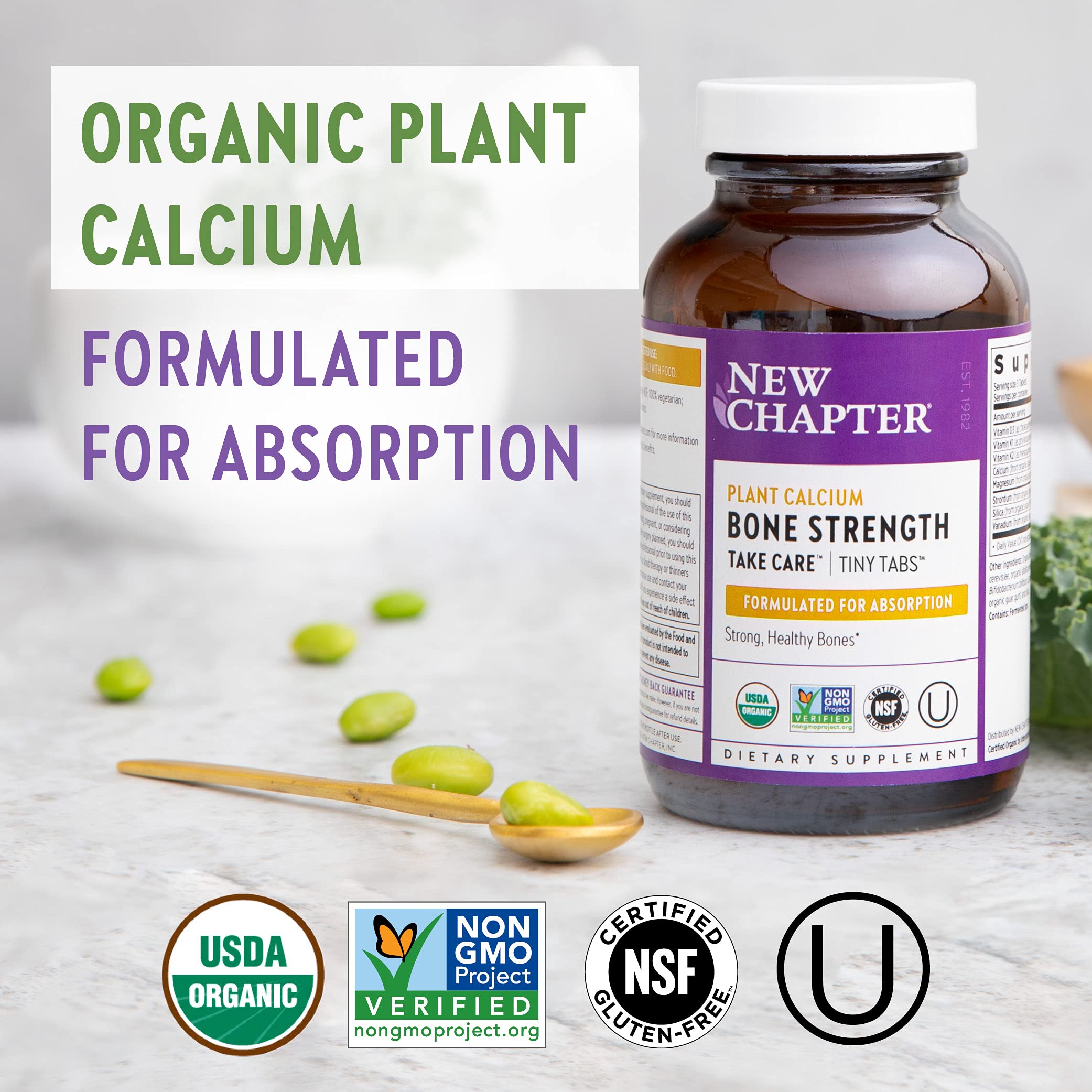 New Chapter Calcium Supplement (Tiny Tabs) Bone Strength Organic