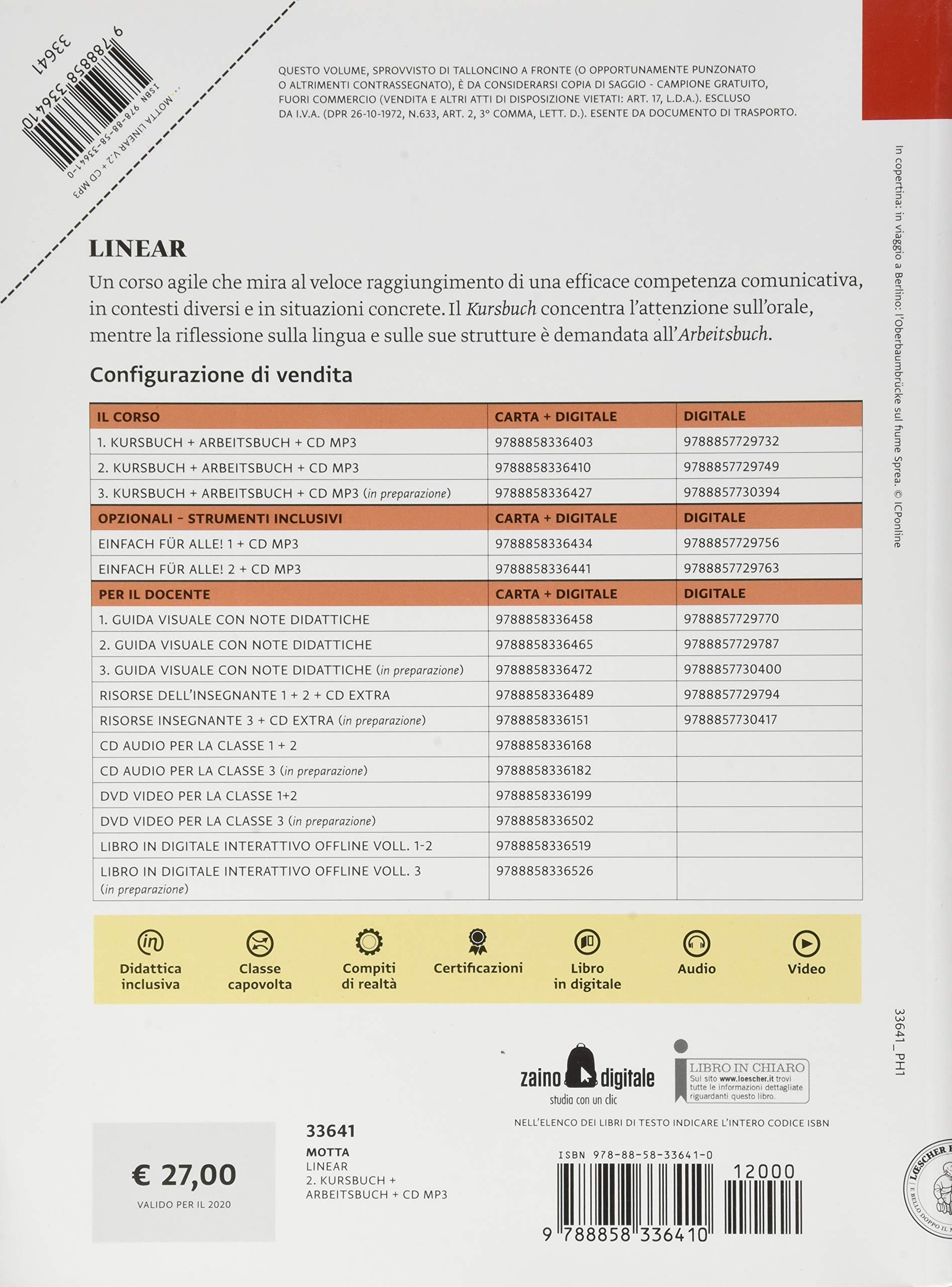 Linear. Lehrwerk für Deutsch. Kursbuch und Arbeitsbuch. Per il triennio delle Scuole superiori. Con CD Audio formato MP3. Con e-book. Con espansione online (Vol. 2)