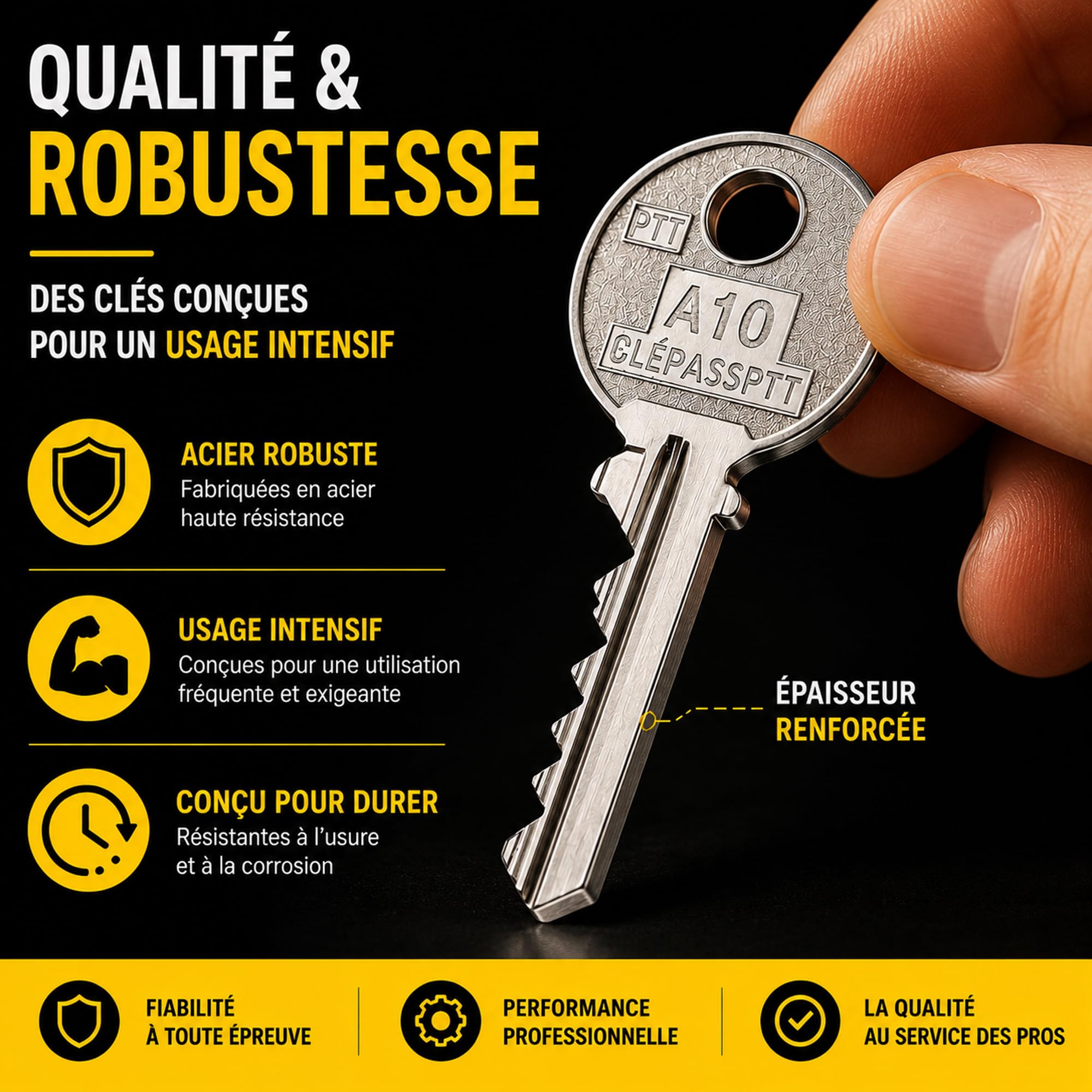 TROUSSEAU COMPLET DE LIVREUR 21 CLÉ PASS PTT UNIVERSELLE | POUR SERRURES DE BOÎTES AUX LETTRES ET PORTES D’IMMEUBLES | CLÉ PASSE PARTOUT A10 JUSQU'À U10 | ESSENTIEL POUR LIVREURS ET FACTEURS