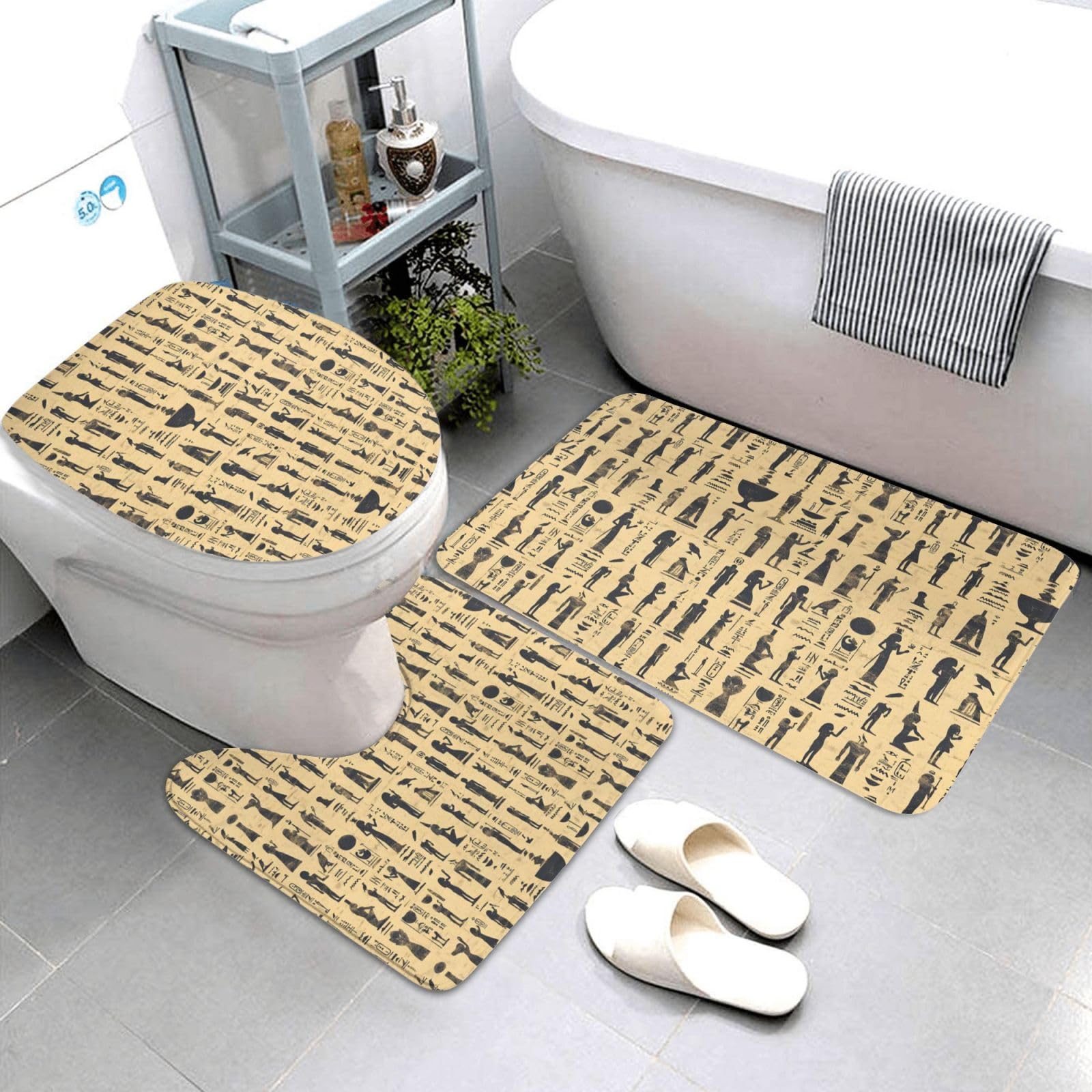Tapis de salle de bain exotique vintage pour une ambiance spa et élégante chez soi