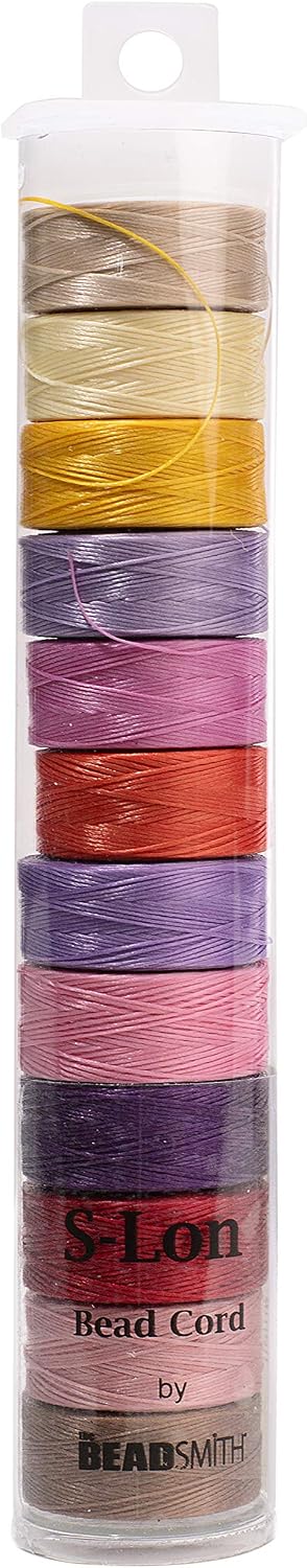 Beadsmith S-Lon Beadworking Cord Multipack with 12 Spools (Mix 3)