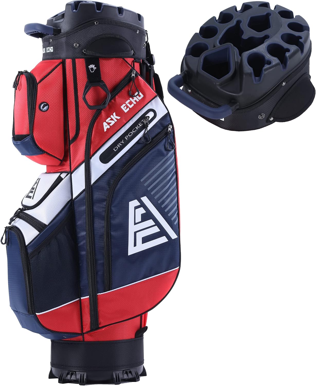Buy ASK ECHO TLock Golf Cart Bag with 14 Way Organizer Divider Top