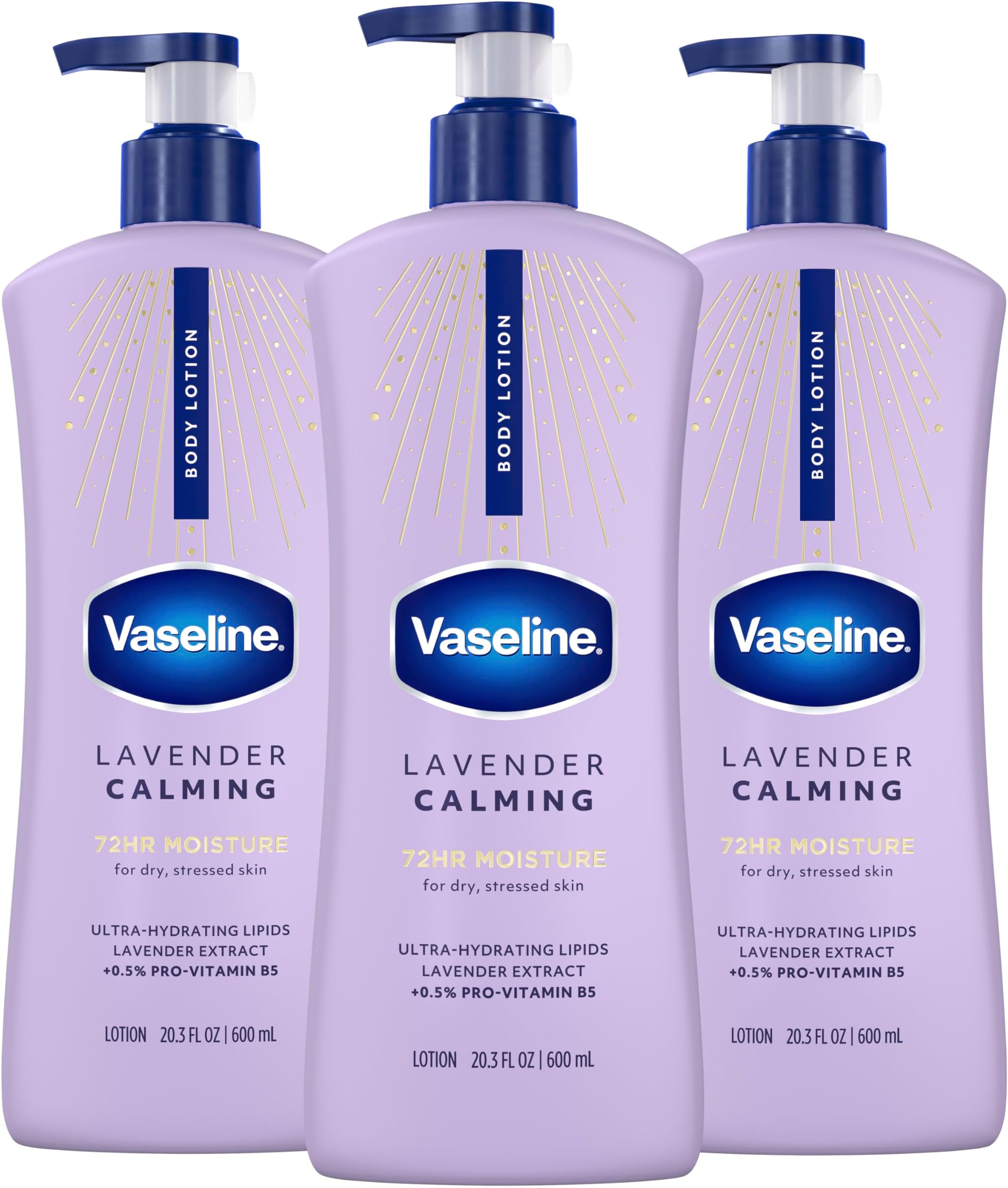 Intensive Care Calm Healing Body Lotion 3 count for Dry Skin Made with Ultra-Hydrating Lipids and Lavender Extract to Heal and Restore Dry Skin 20.3 oz
