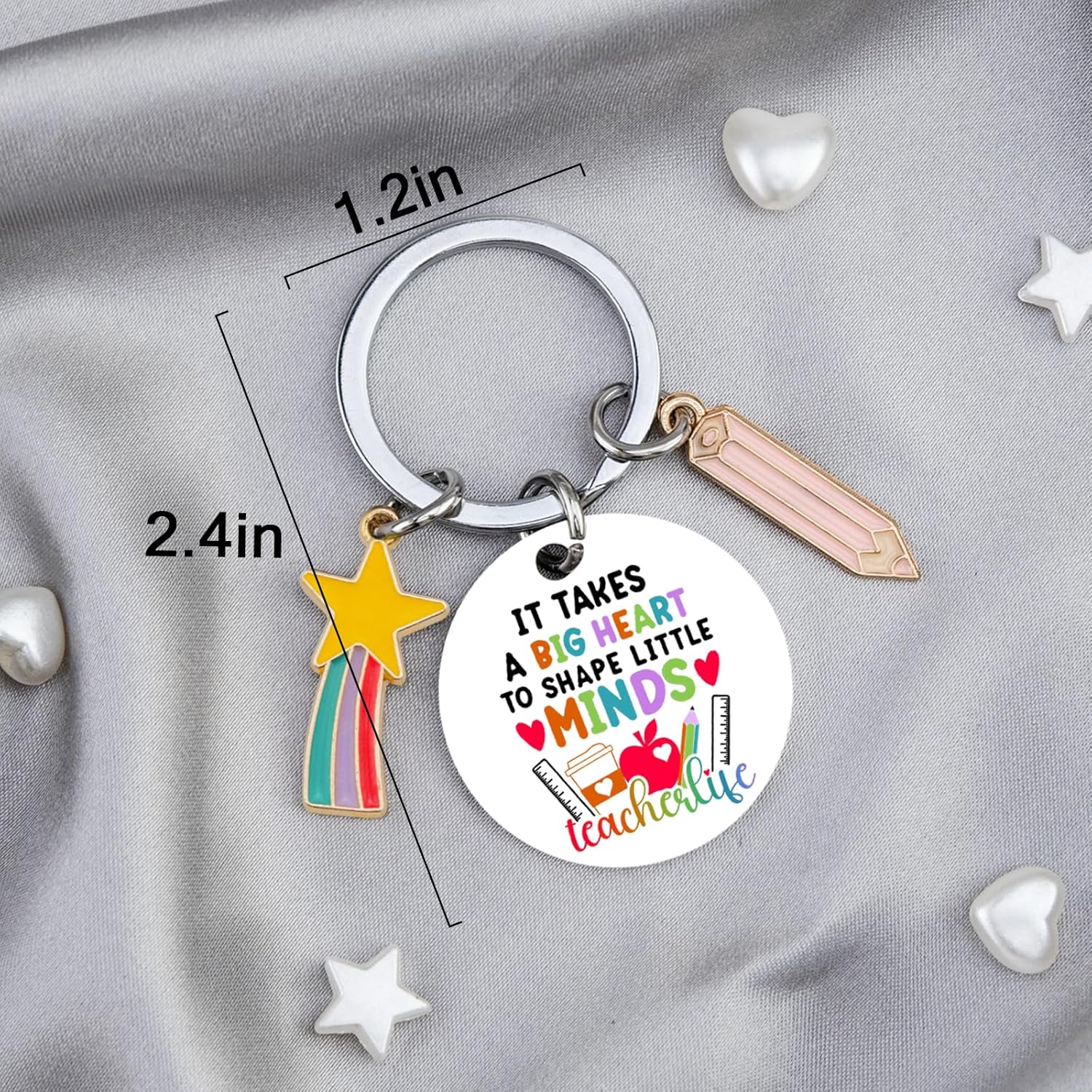 Teacher Keychain Teacher Appreciation Gifts for Women Teacher Gifts for Women Thank You Teacher Gifts for Teacher Friends Teachers Day Birthday Teacher Graduation Gifts for Her - Image 2