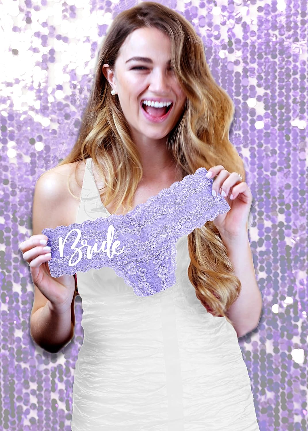 RhinestoneSash Bride Lingerie Wedding Set - Honeymoon Panties for Bride - Lingerie Shower Gift Ideas