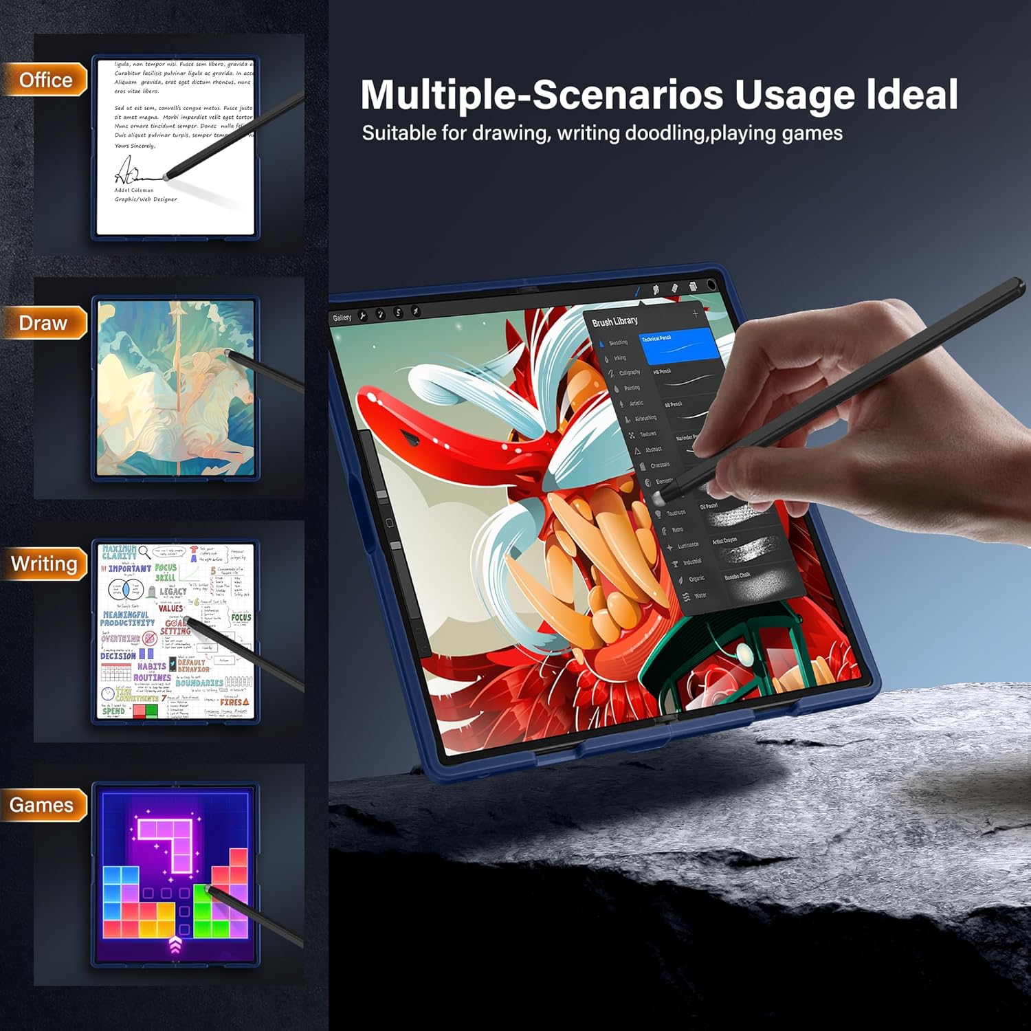 MOBOSI for Z Fold 7 Case with Stylus Pen [Compatible with Magsafe][Built-in Kickstand & Privacy Screen Protector & Full Body Hinge Protection & Pen Slot] Slim&Thin for Samsung Galaxy Z Fold7, Blue