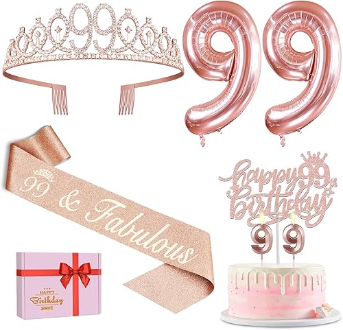 Miniatura 306 de Decoraciones de cumpleaños número 17 para niña, incluyendo tiara y banda de cumpleaños de 17, decoración para pastel y velas, globos de números