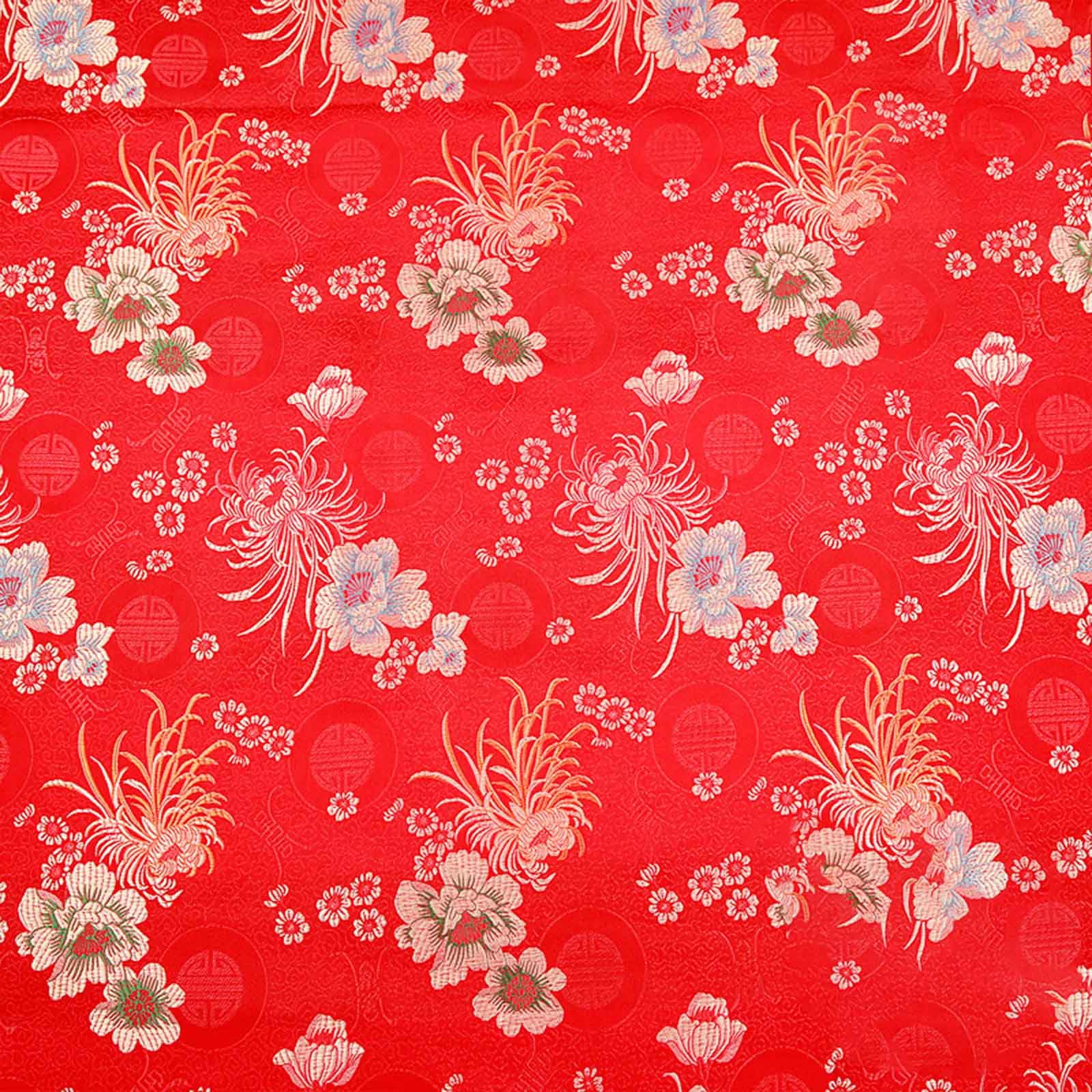 tkanina w kwiaty, Brokatowa satynowa tkanina kwiatowa do samodzielnego szycia, wzór kwiatowy chryzantemy, ręcznie robiony mebel, retro, wysokiej klasy cheongsam, 75X100 cm