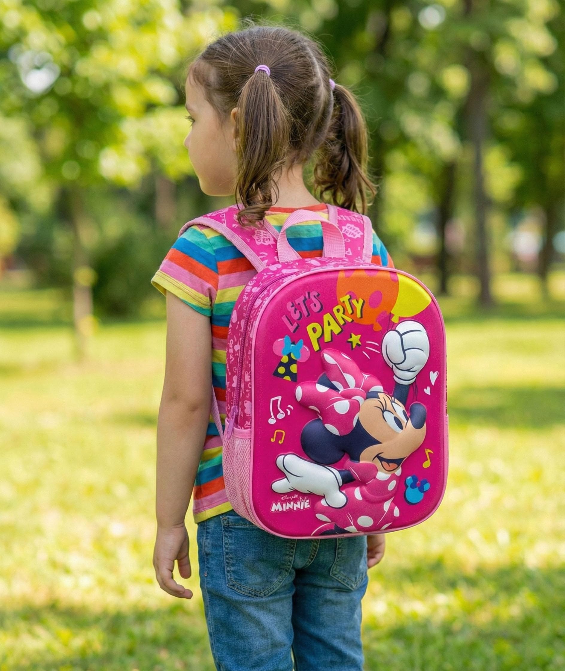 Clondo Zaino Asilo 3D 31×26×11 cm – Zainetto per Bambina – Per Minnie Fan – Poliestere Resistente – Spallacci Imbottiti e Tasche Laterali – Perfetto Nido e Viaggio – Unisex 2‑6 anni