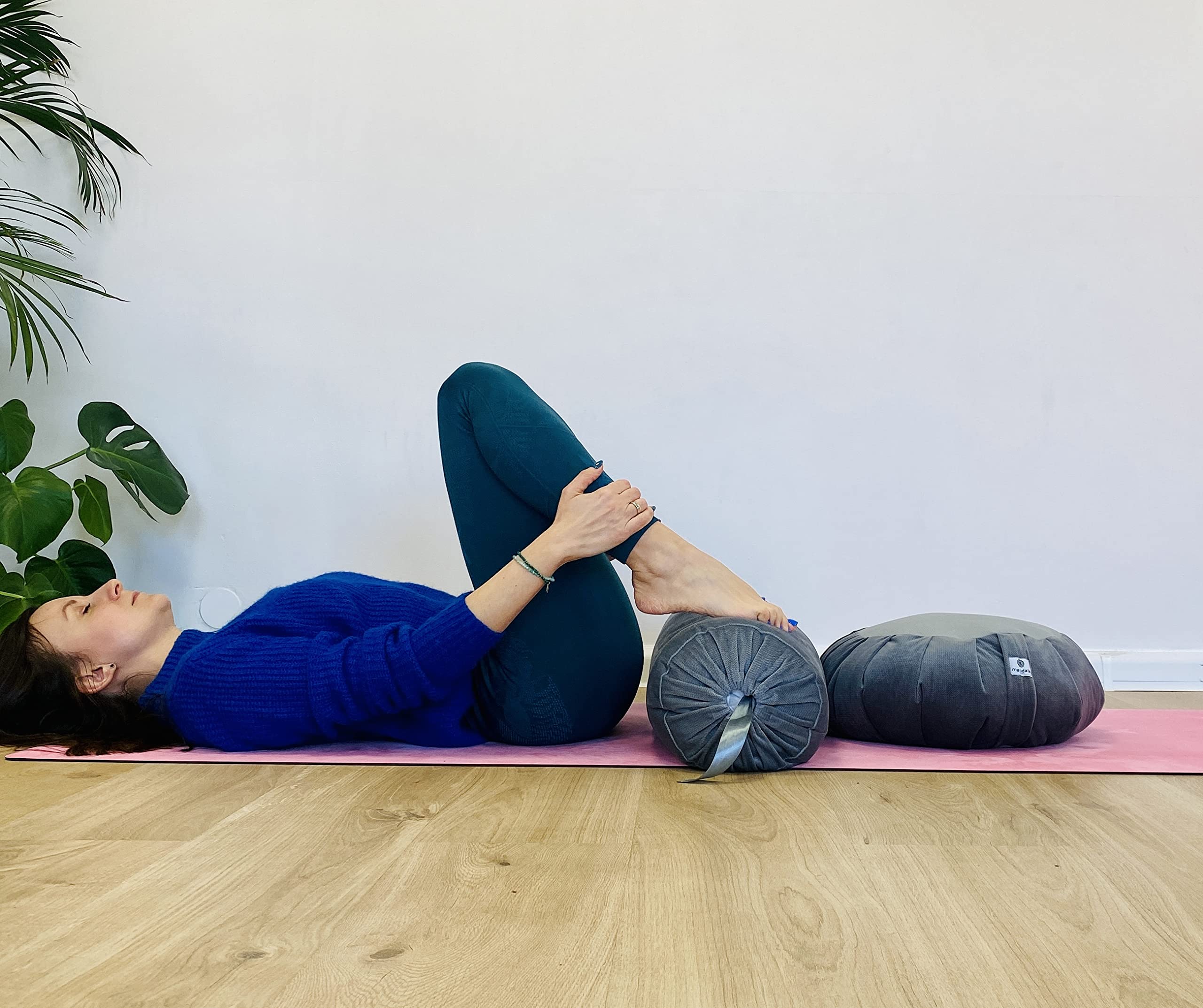 Yoga Set Yogabolster Zafu Kissen Augenkissen Buchweizen Leinsamen Füllung Samtoptik Meditationskissen Yogakissen Yogarolle Night Sky