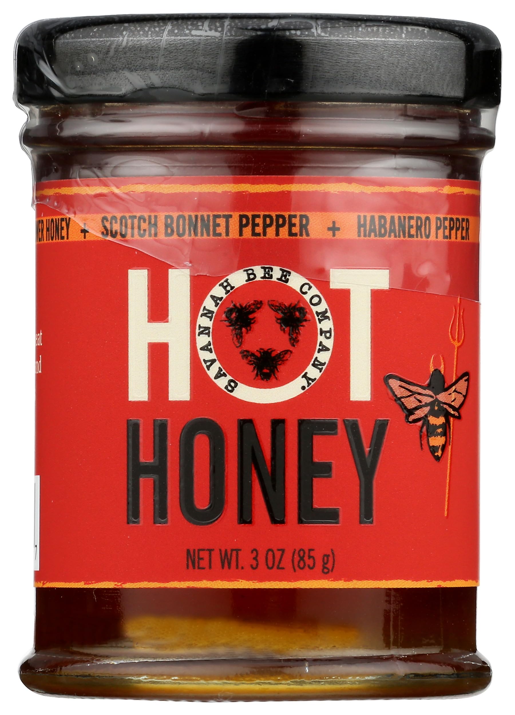 Savannah Bee Company Hot Honey - 100% Pure Natural Honey with Habanero Extract