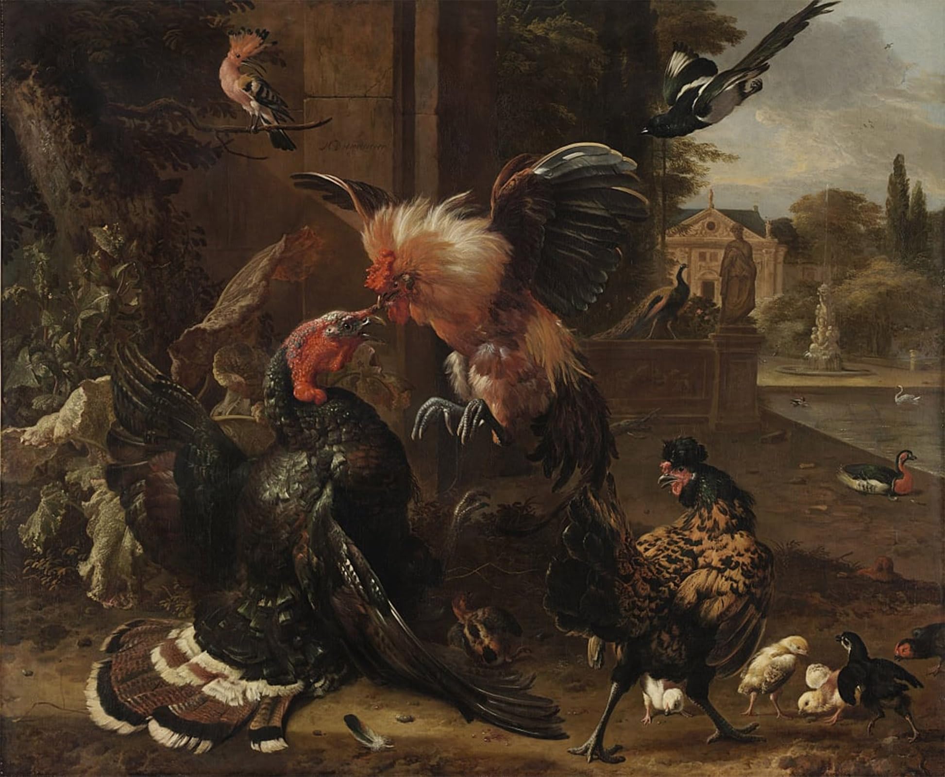 Pintura murales lienzo de pelea de animales vintage para dormitorio de 60x90 5