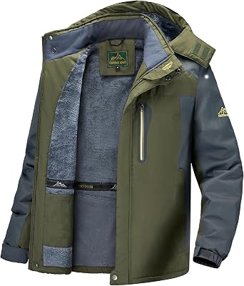 Mens Winter Coats Water Resistant Ski Snowboarding Jacket Warm Mountain Windbreaker Hooded Raincoats for Outdoor