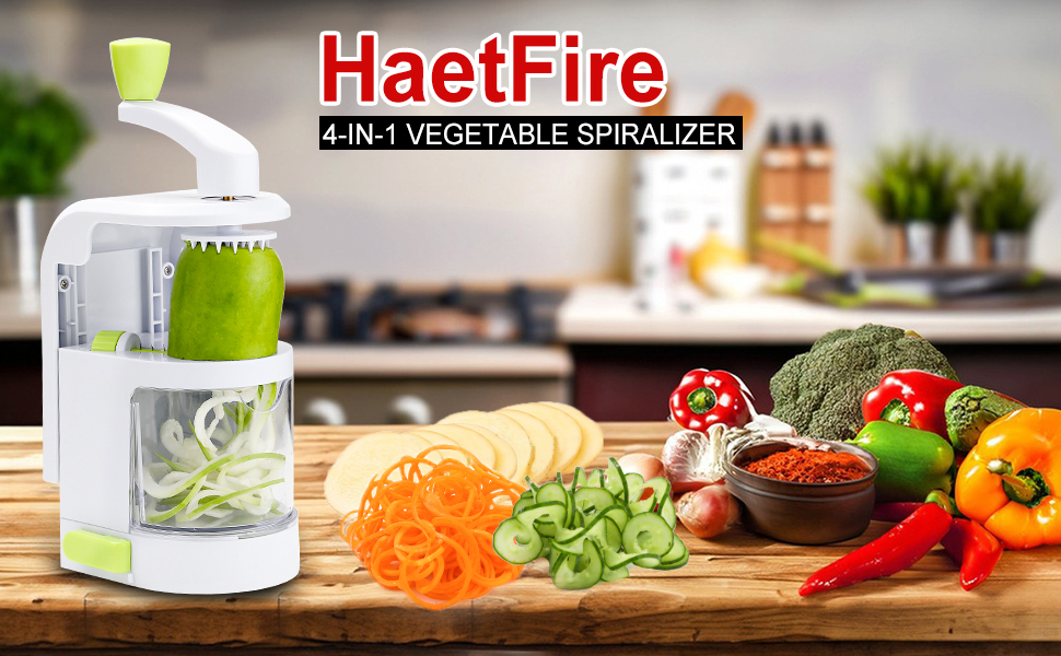 Amazon.com: Spiralizer Vegetable Slicer 4 in 1 Rotating Blades