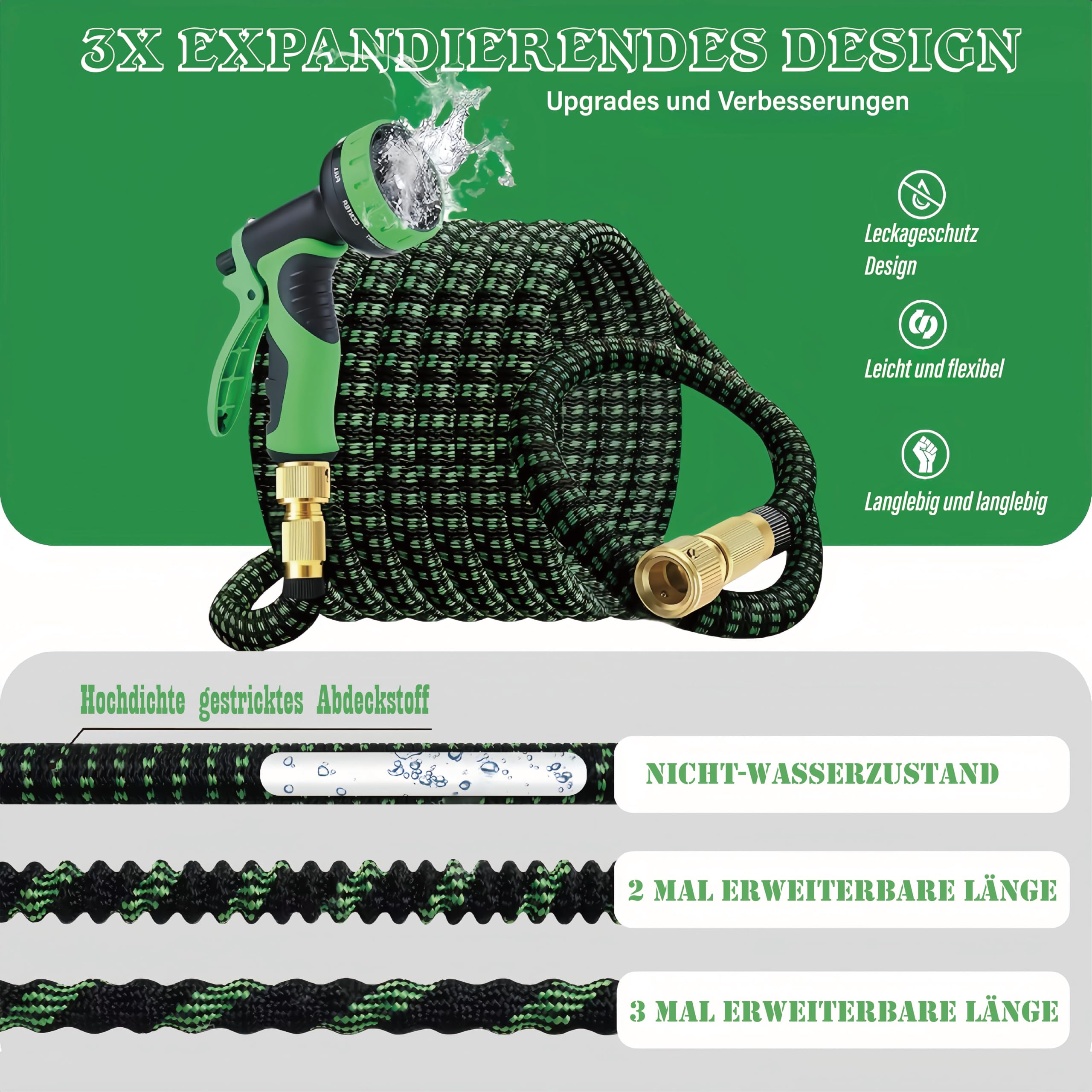 Kit di tubi da giardino espandibili per tubo da giardino (45 m)