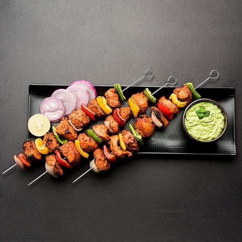 Miniatura 5 de Blue Donuts Paquete de 24 brochetas Kabob para asar de 17 pulgadas, accesorios para parrilla de barbacoa, acero inoxidable, paquete de 24