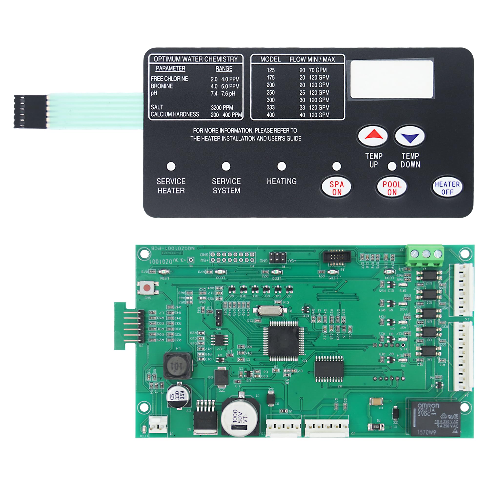 42002-0007S Pool Heater Control Board 461105&amp;472610Z Switch Membrane Pad