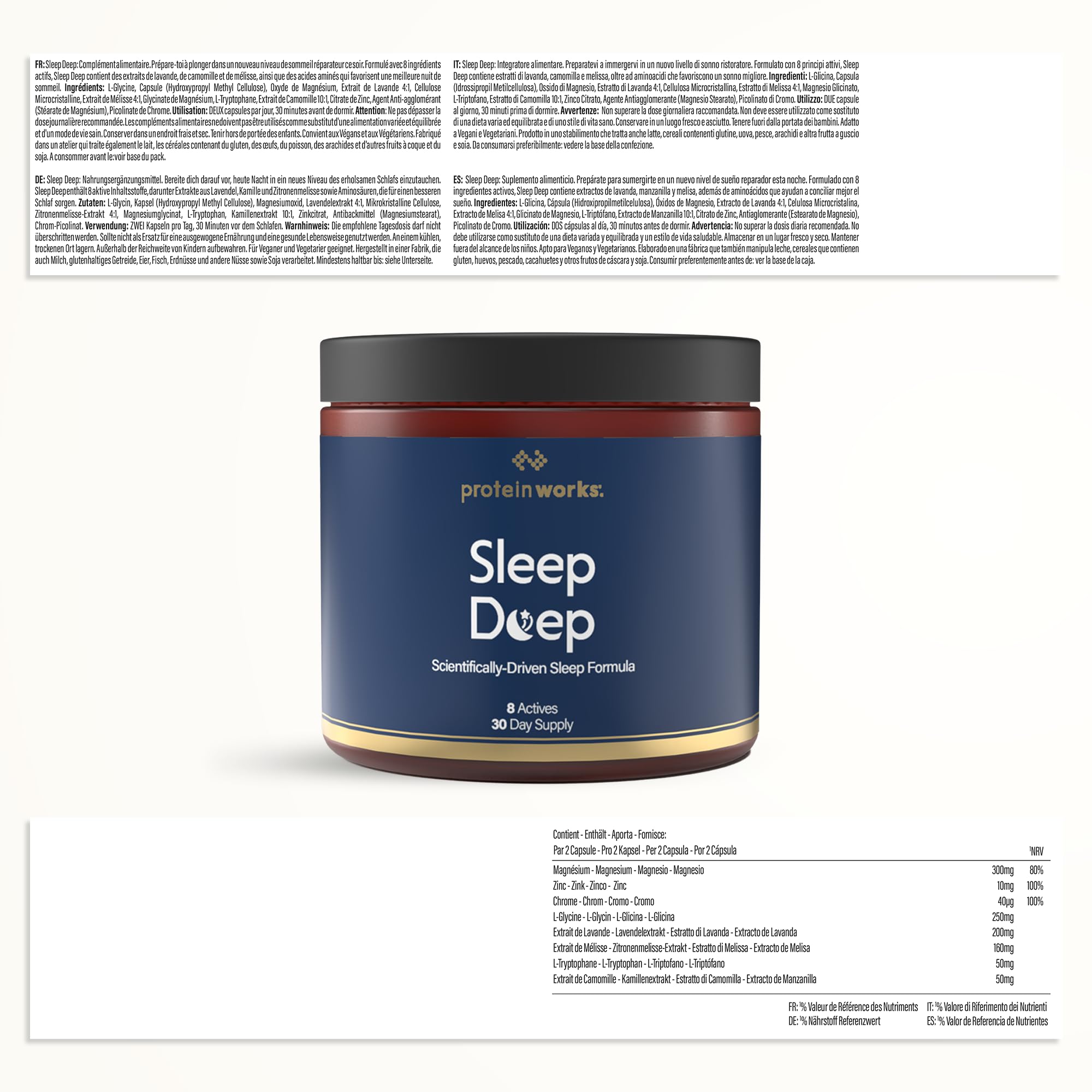 Protein Works - Sleep Deep | Fördert innere Ruhe und Verbesserten Schlaf | Menge für einen Monat | Vegan